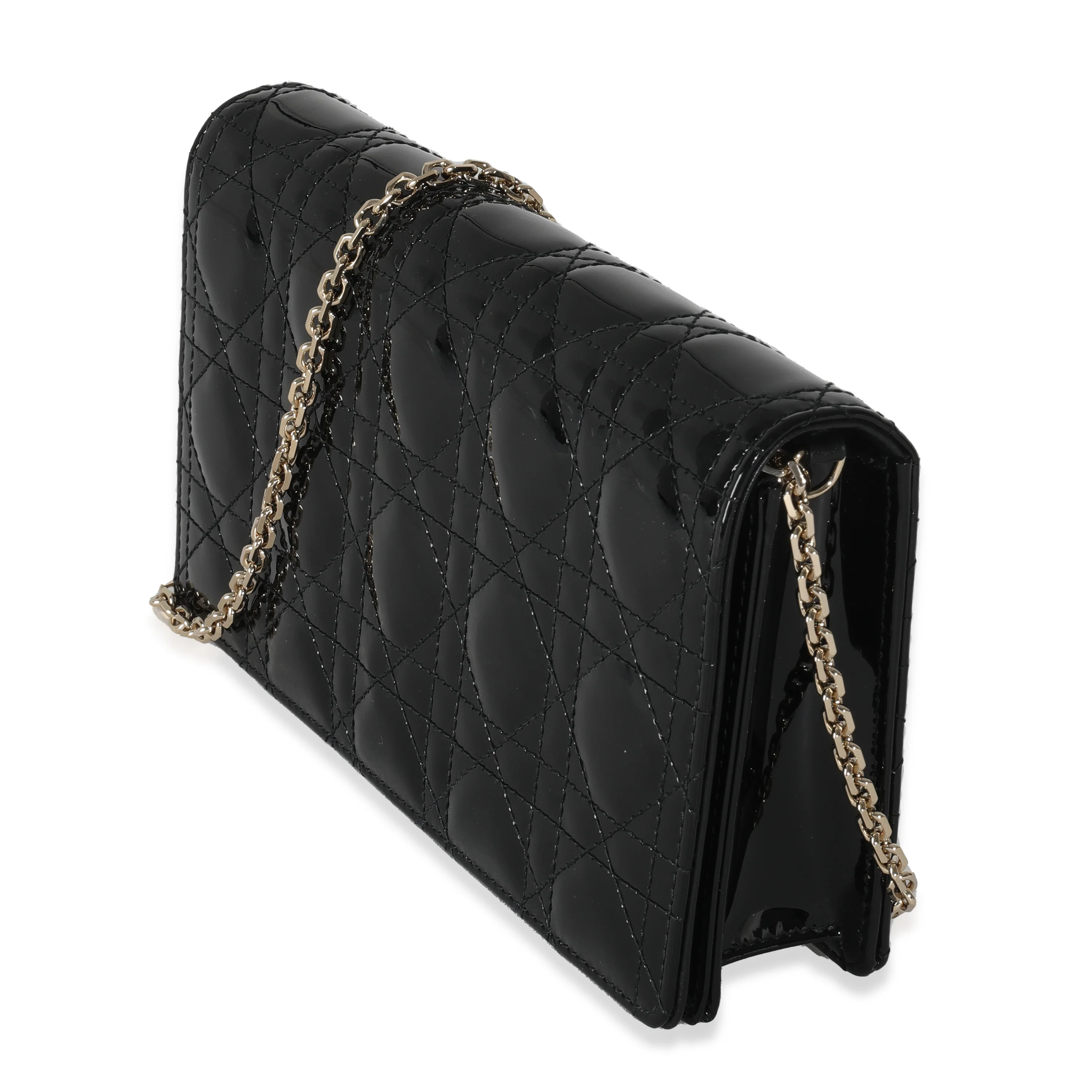 Black Patent Cannage Lady Dior Pouch - Image 2
