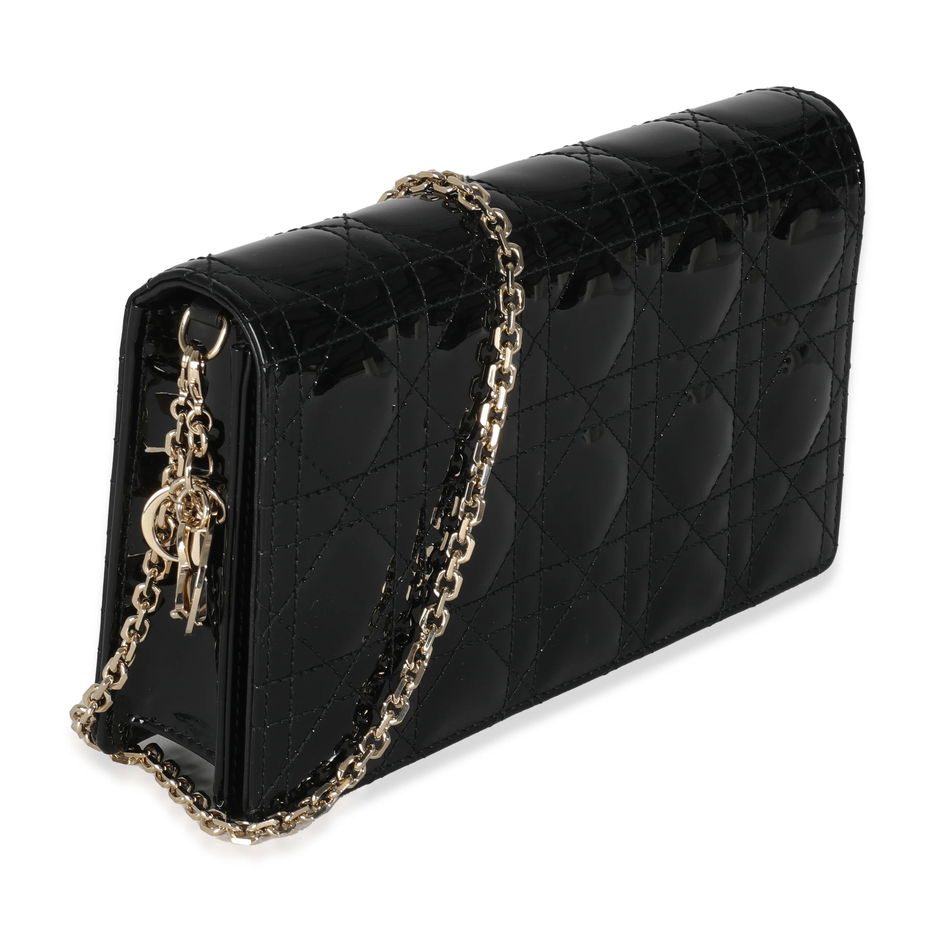 Black Patent Cannage Lady Dior Pouch - Image 3