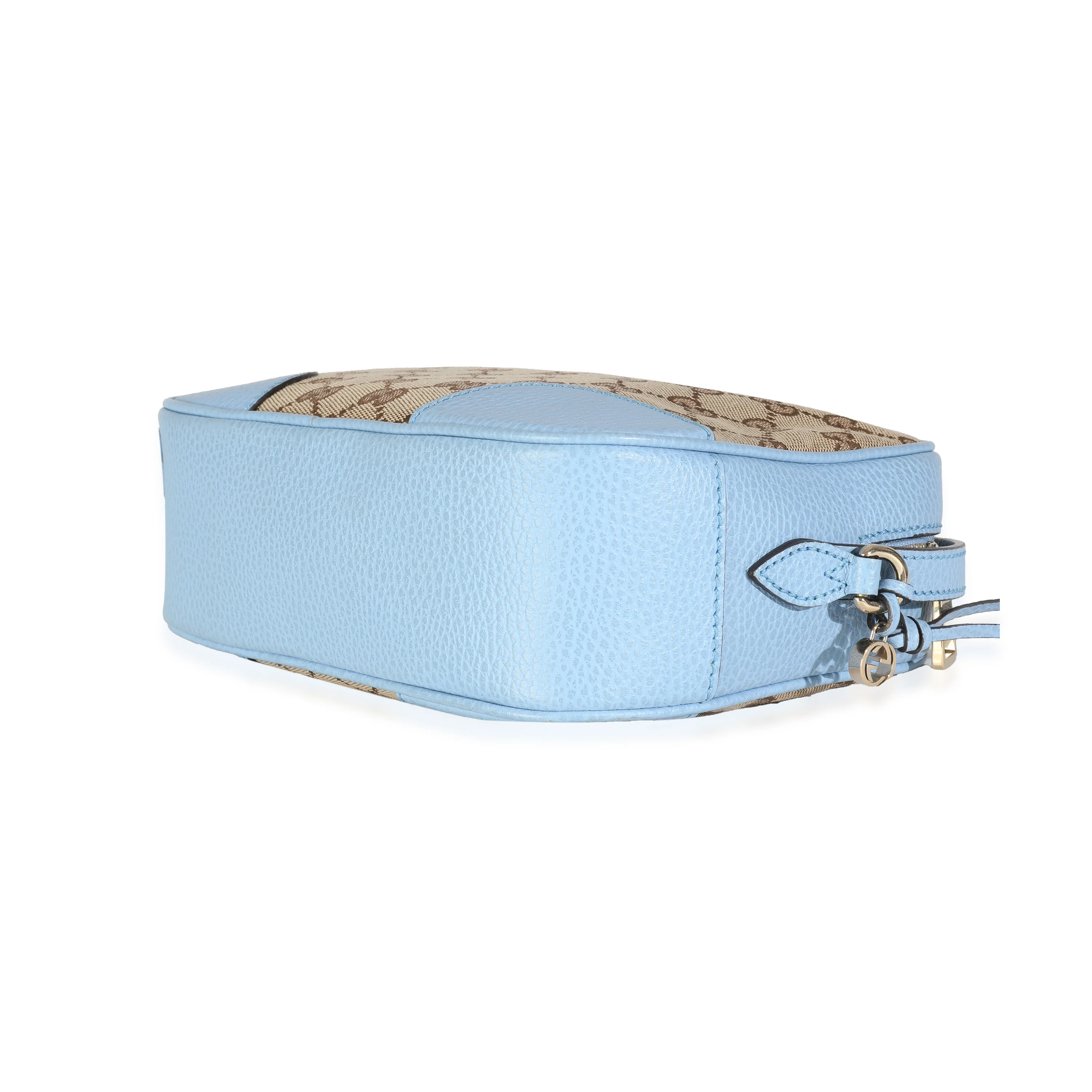 Blue Dollar Calfskin Beige GG Canvas Bree Messenger Bag - Image 7