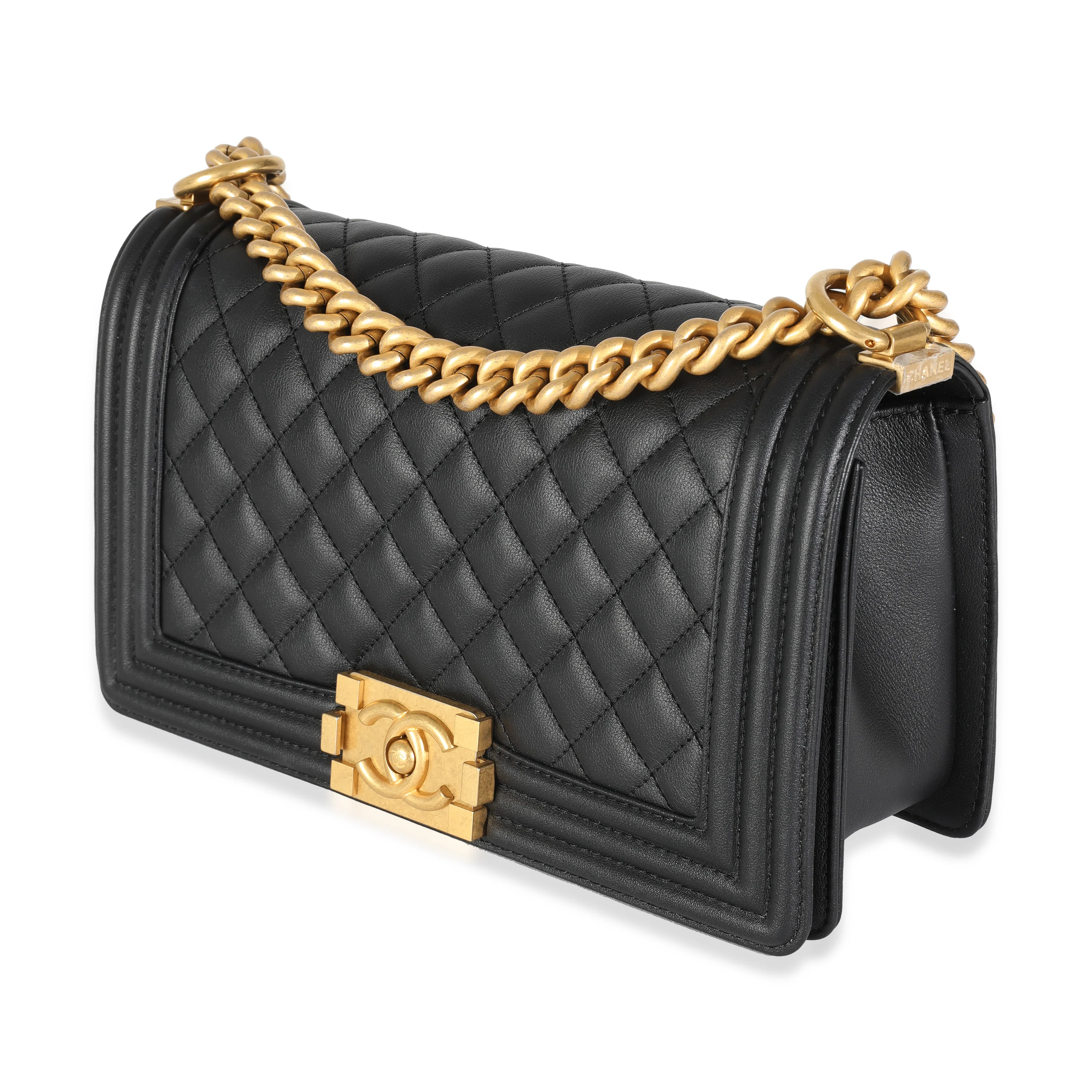Black Quilted Calfskin Medium Boy Bag - Image 2