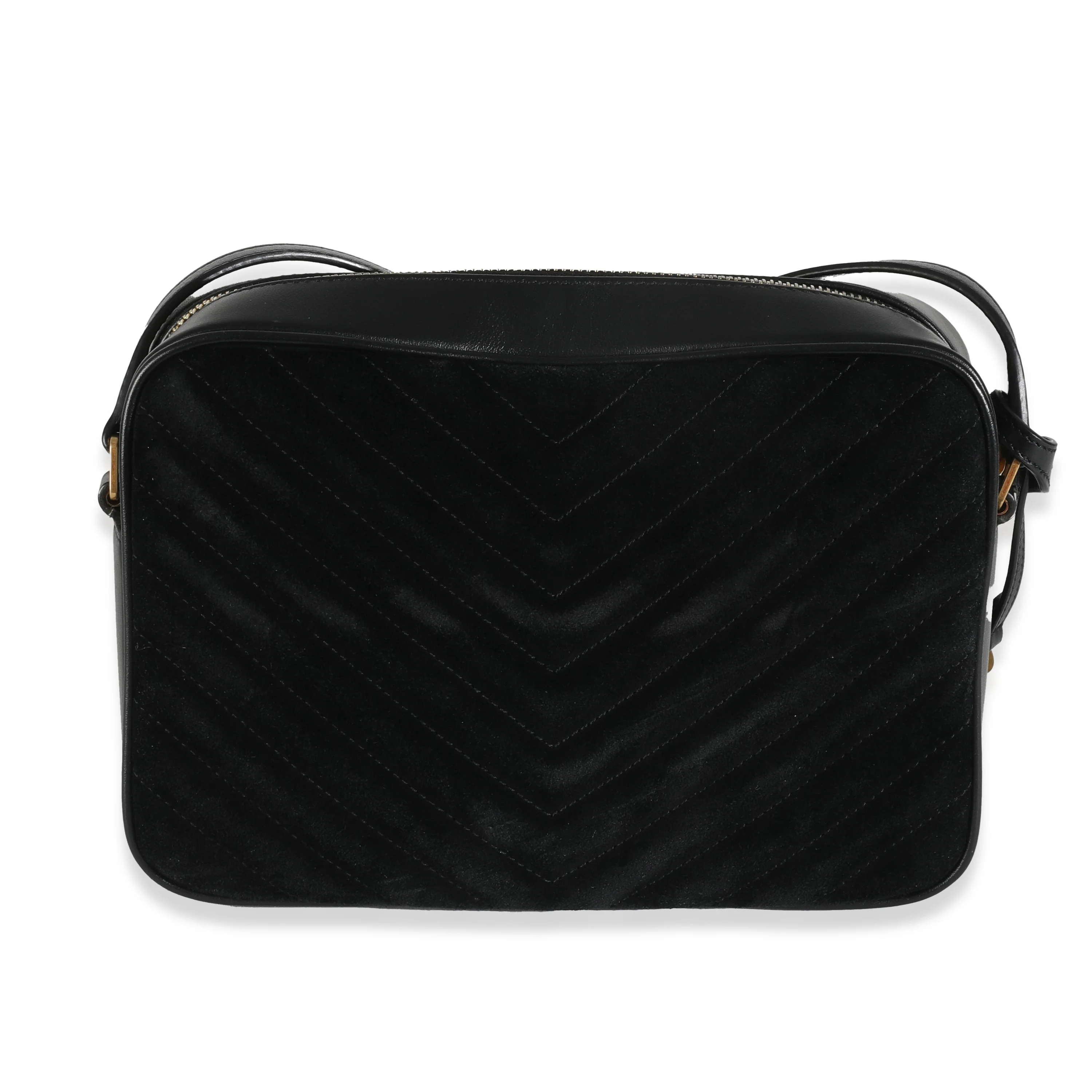 Black Suede Matelasse Monogram Lou Camera Bag - Image 4