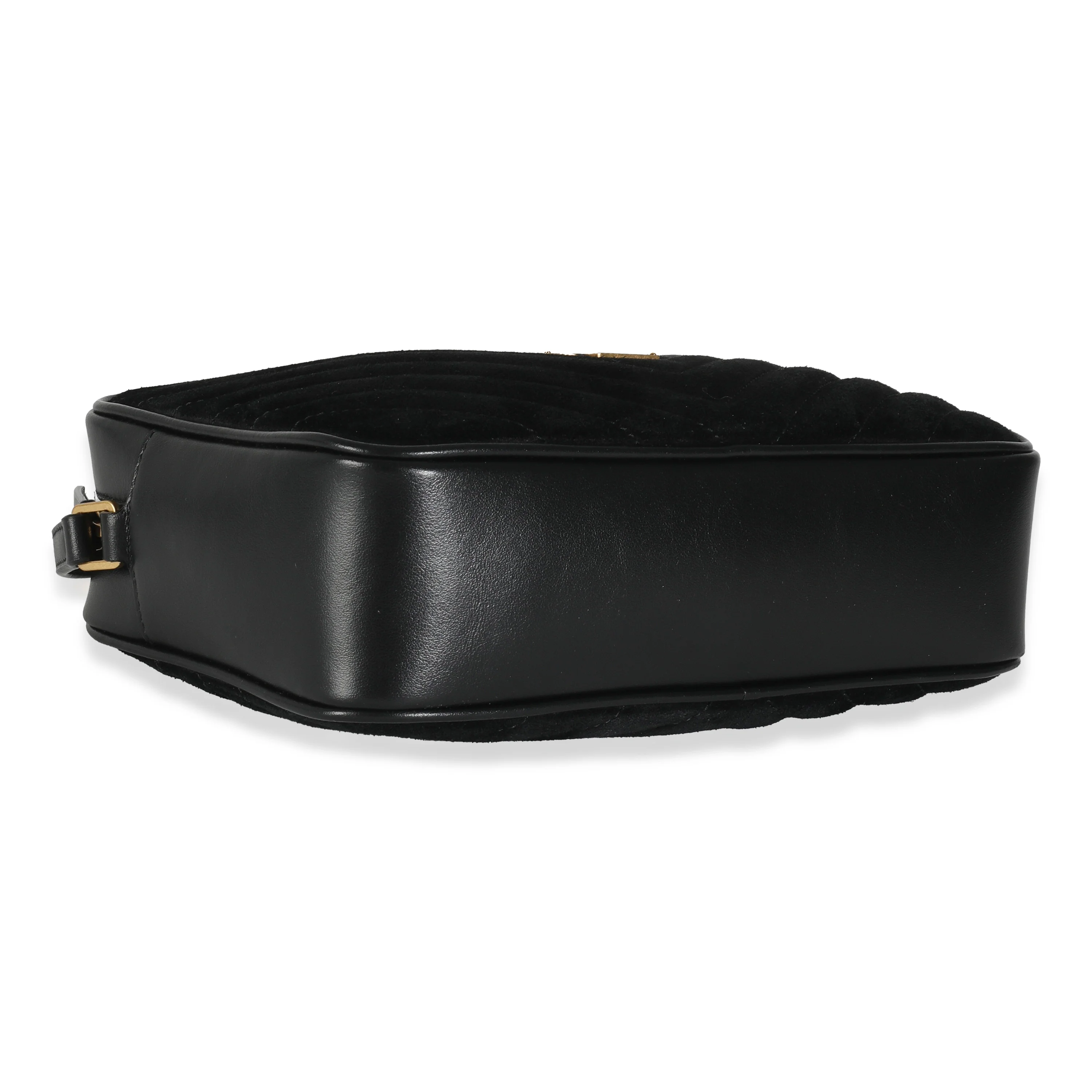 Black Suede Matelasse Monogram Lou Camera Bag - Image 6