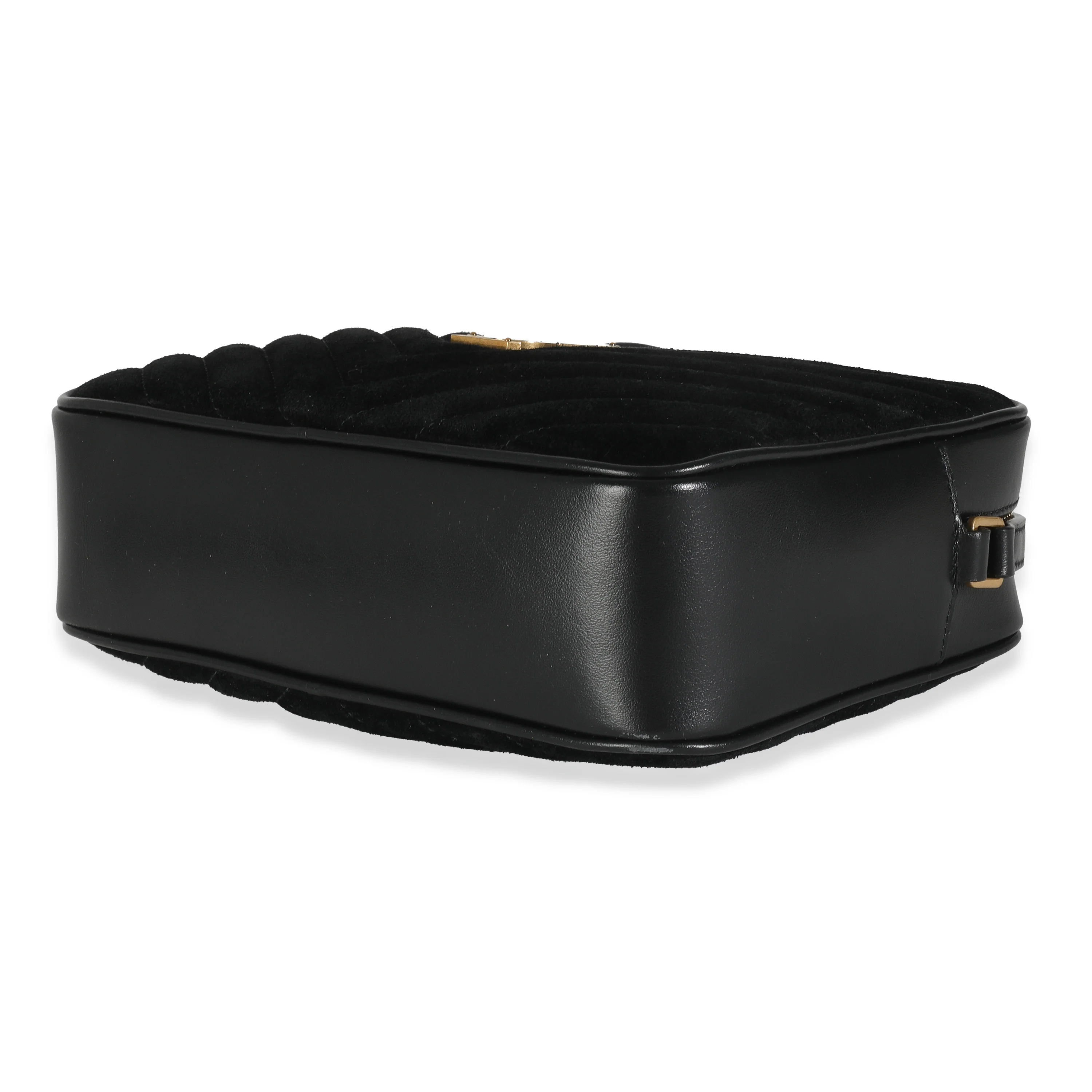 Black Suede Matelasse Monogram Lou Camera Bag - Image 7