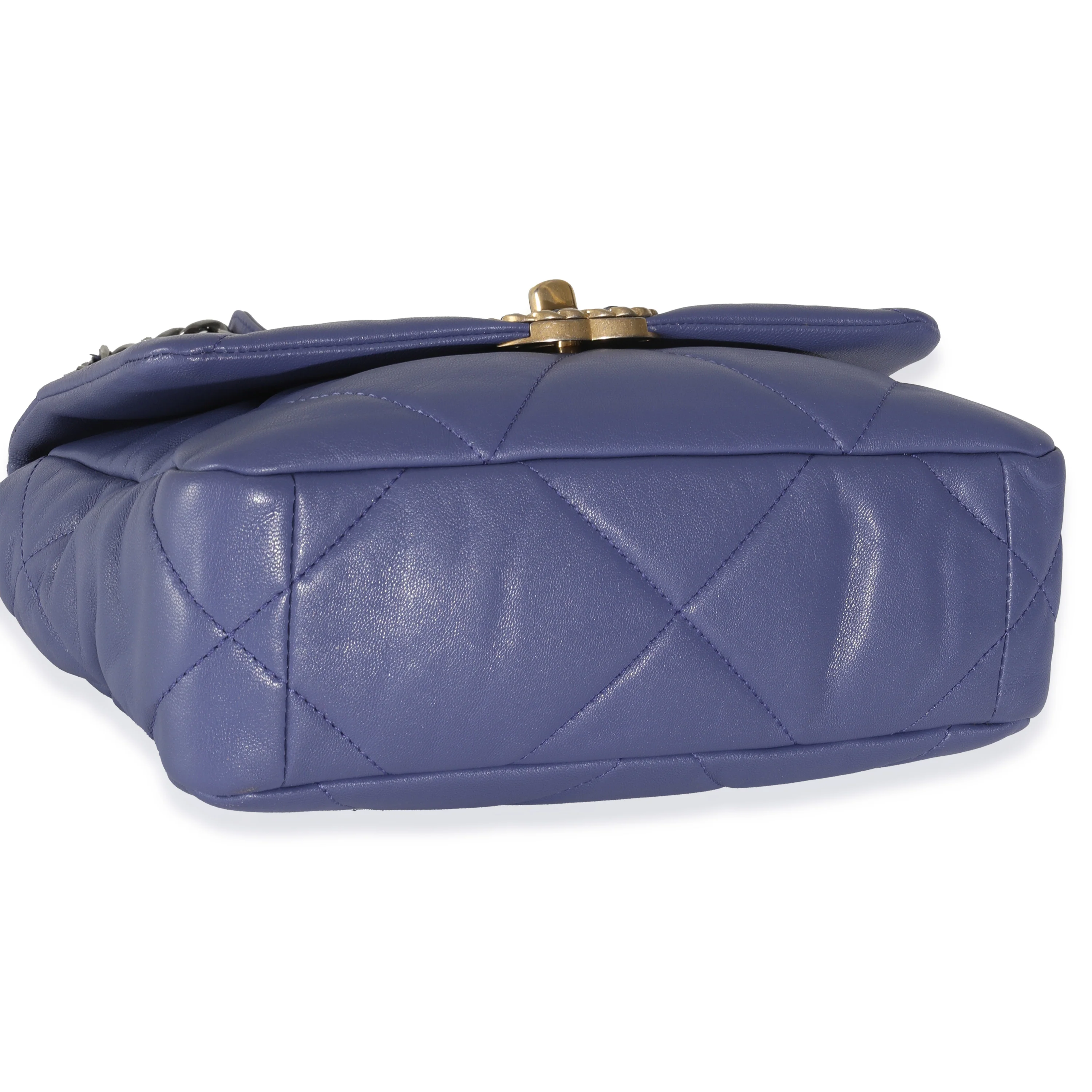 Purple Quilted Goatskin Chanel 19 Flap Bag - Image 6