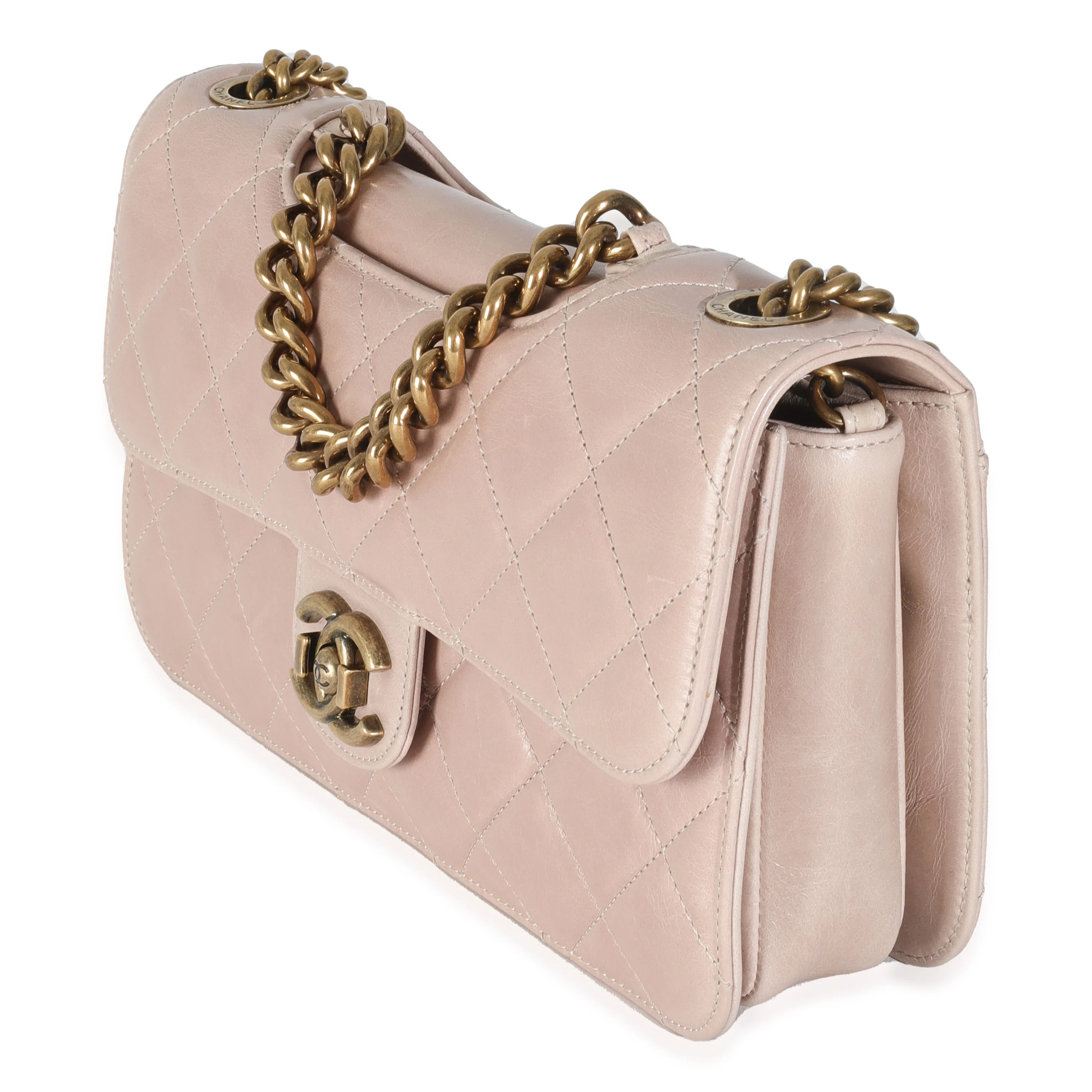 Beige Quilted Calfskin Perfect Edge Flap Bag - Image 2