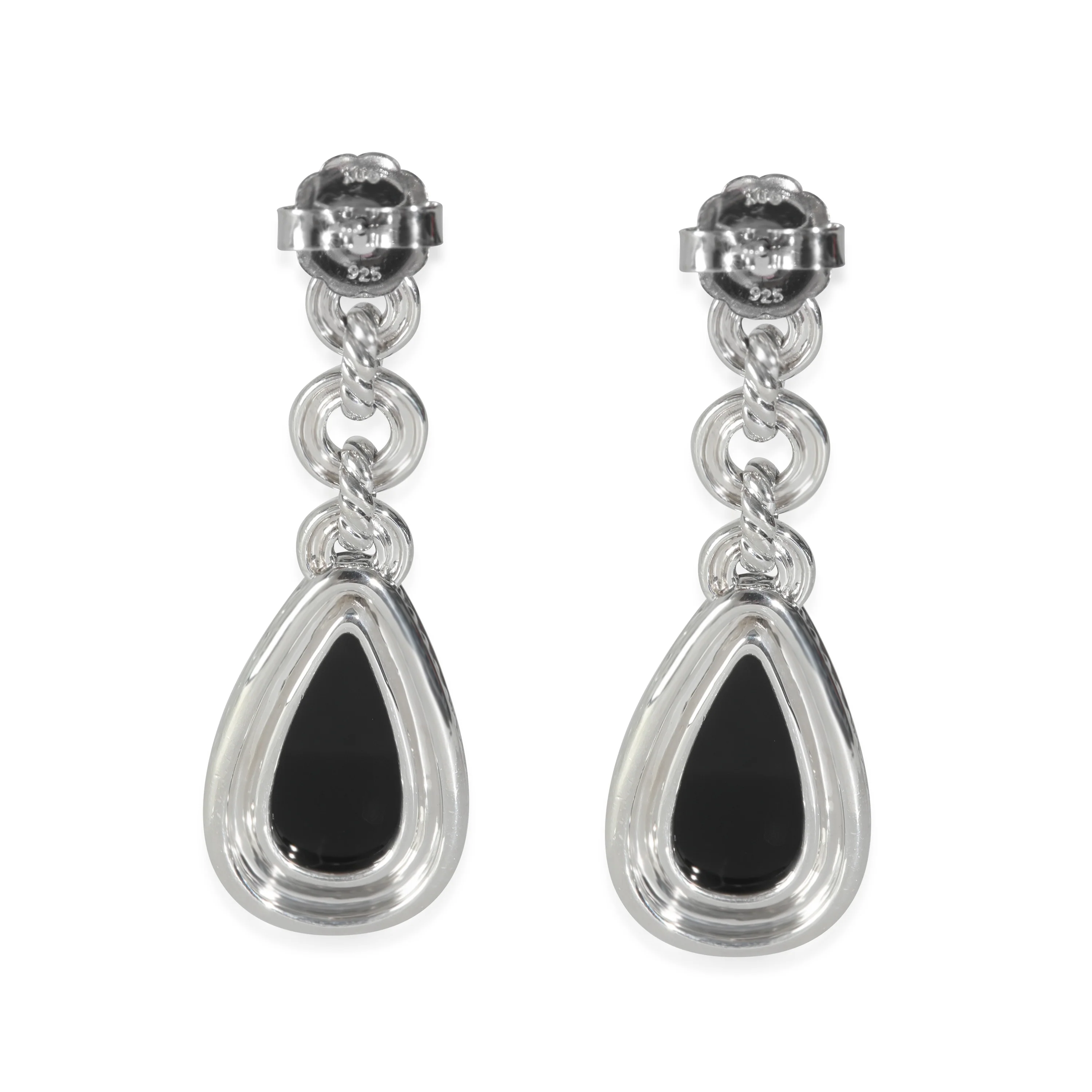 Onyx Diamond Earring in Sterling Silver 1.25 CTW - Image 3