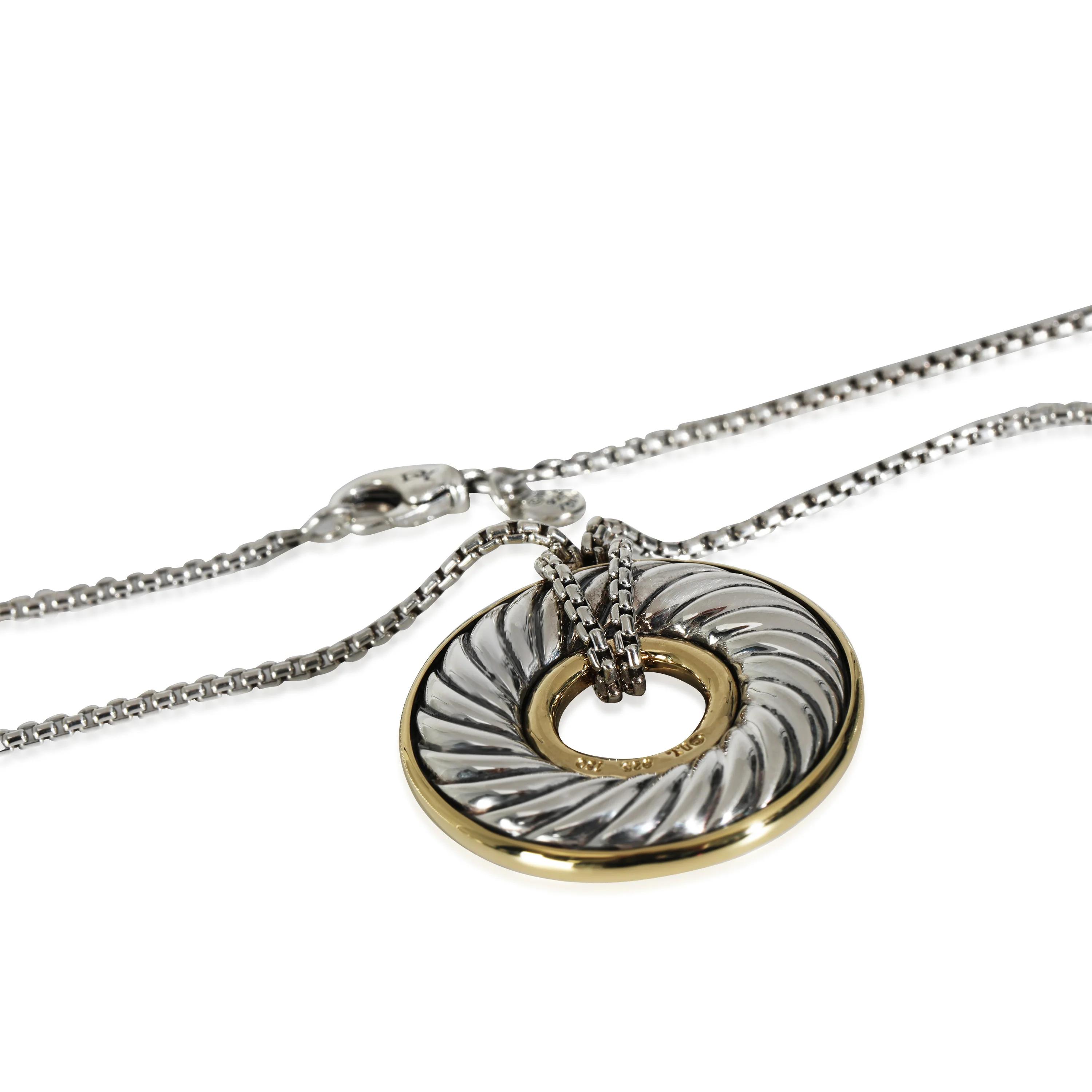 Thoroughbred Circle Pendant in 18k Yellow Gold/Sterling Silver - Image 3