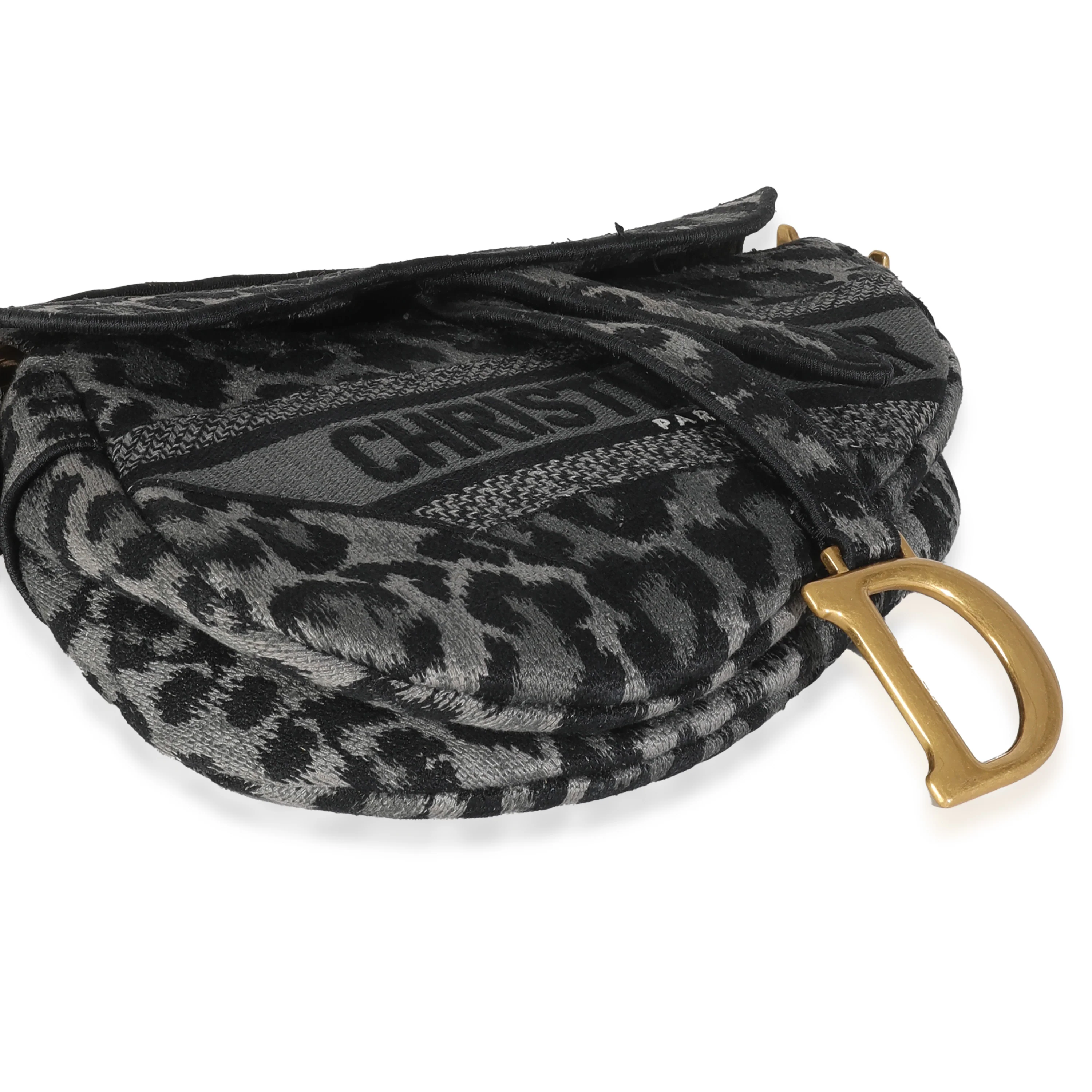 Grey Cheetah Mizza Embroidered Canvas Saddle - Image 6