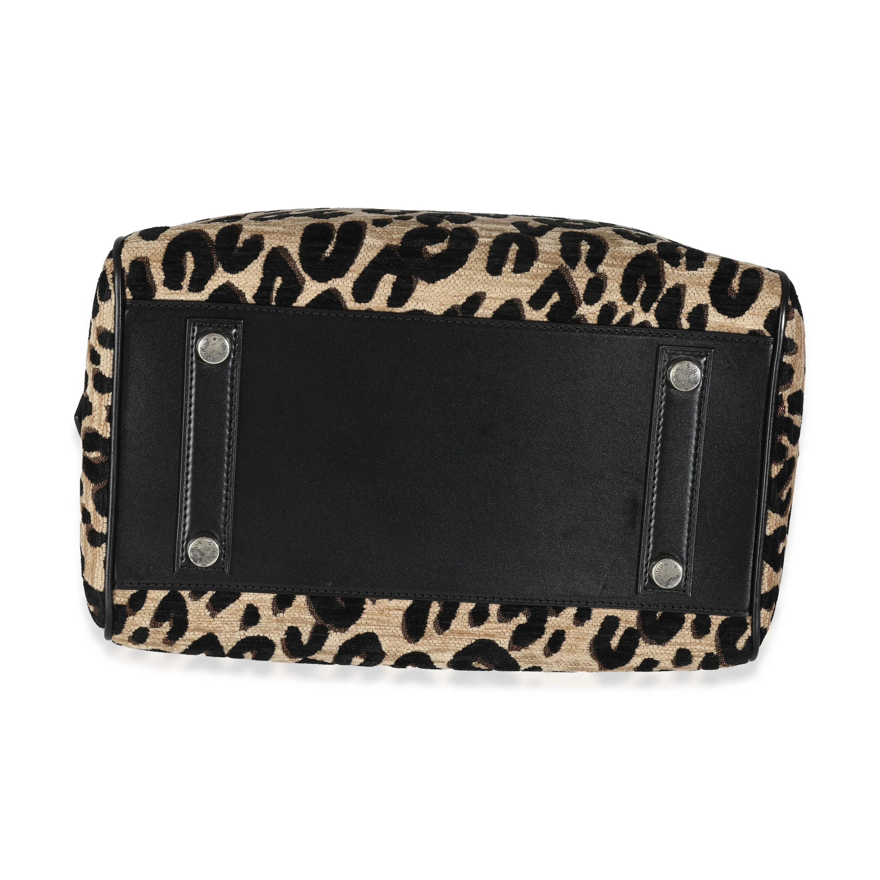x Stephen Sprouse Black Beige Velvet Leopard Speedy 30 - Image 5