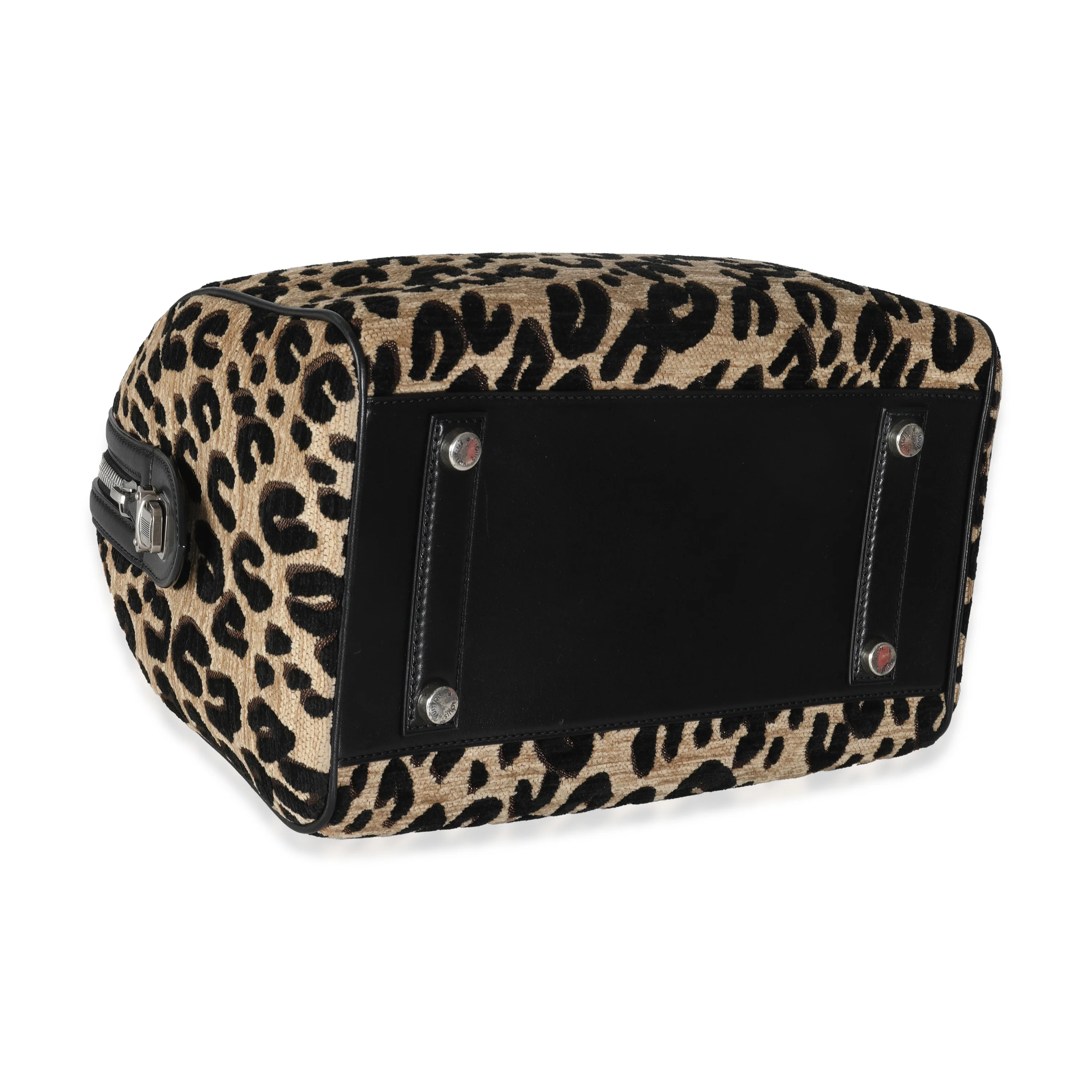 x Stephen Sprouse Black Beige Velvet Leopard Speedy 30 - Image 6
