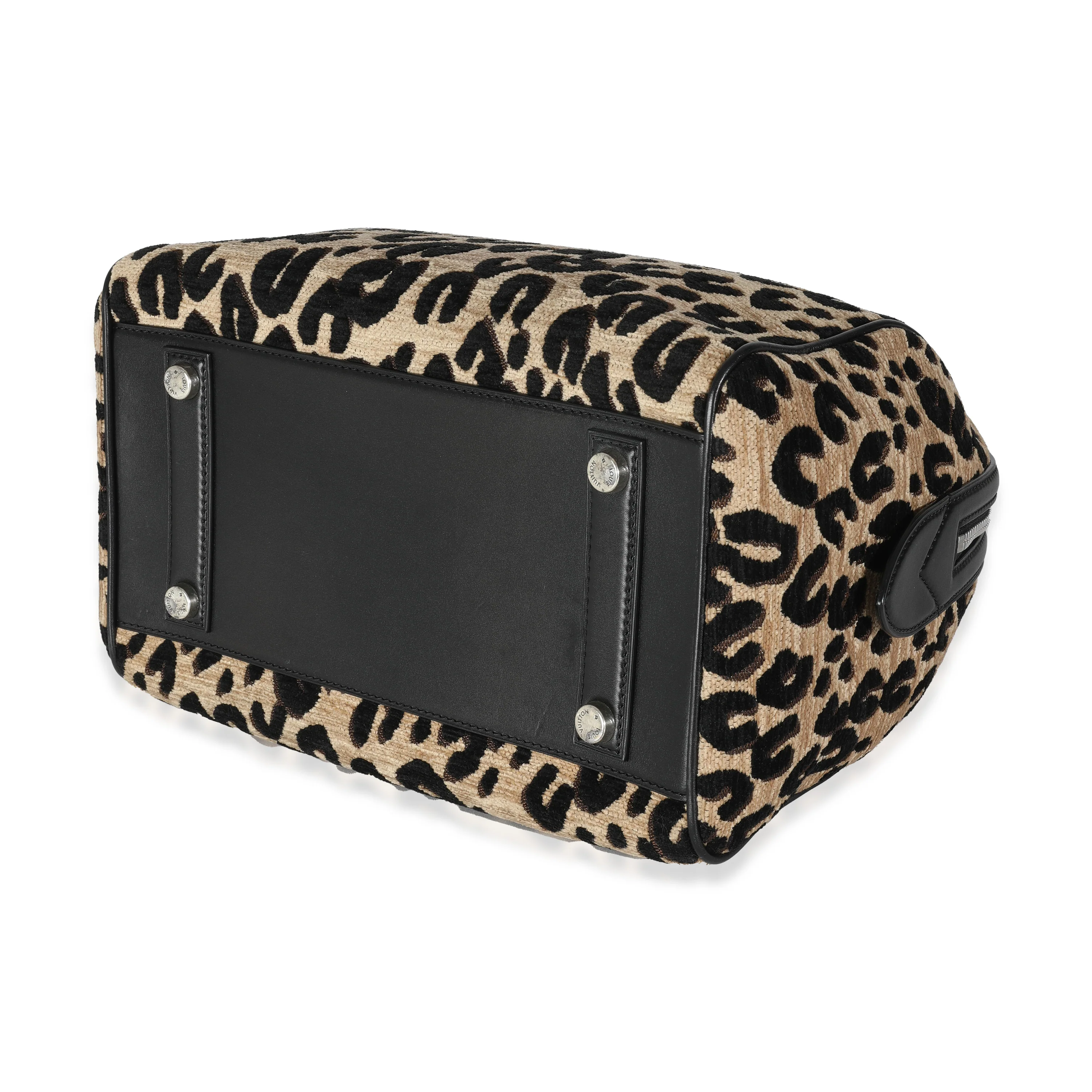 x Stephen Sprouse Black Beige Velvet Leopard Speedy 30 - Image 7