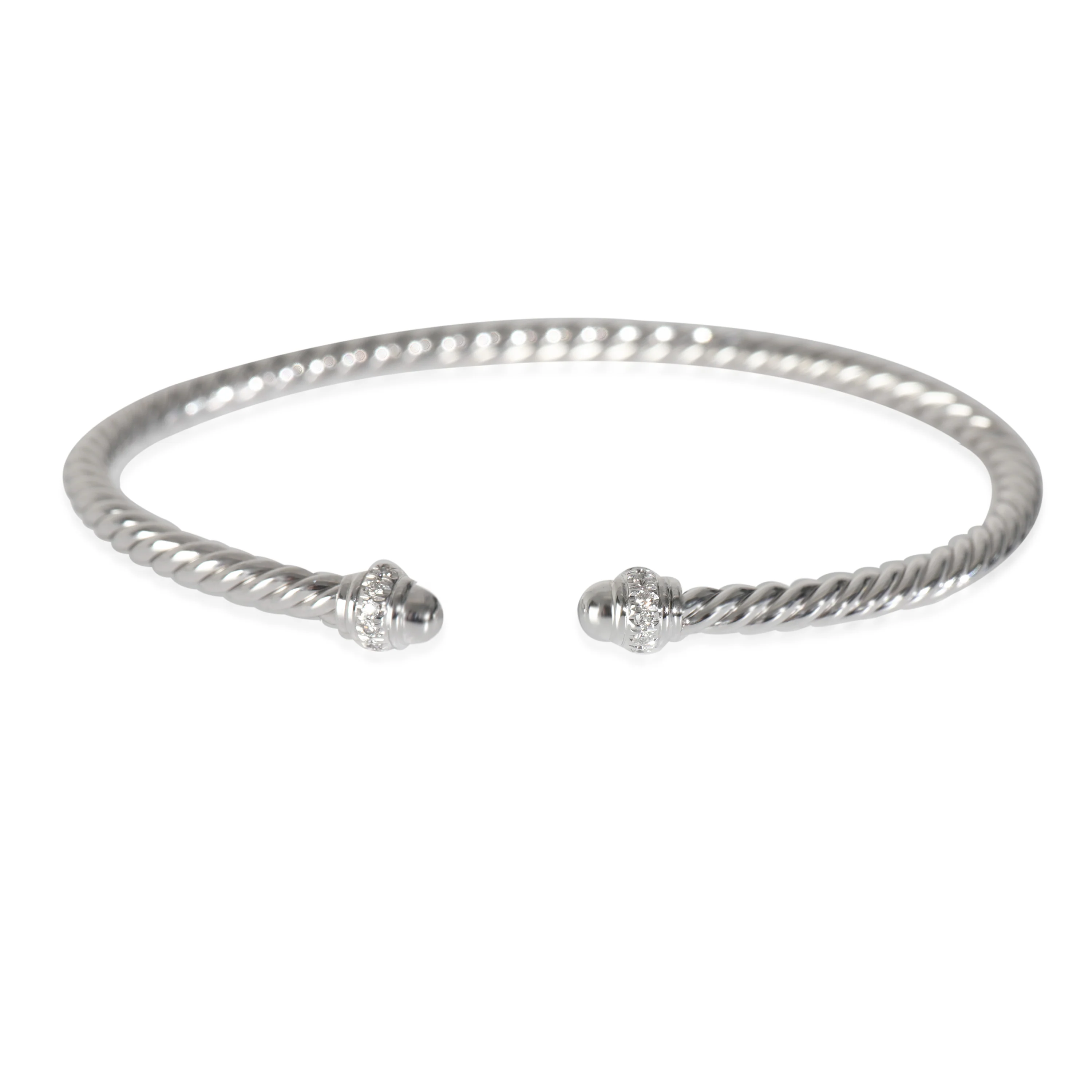 Cable Collection Diamond Bracelet in 18k White Gold 0.07 CTW