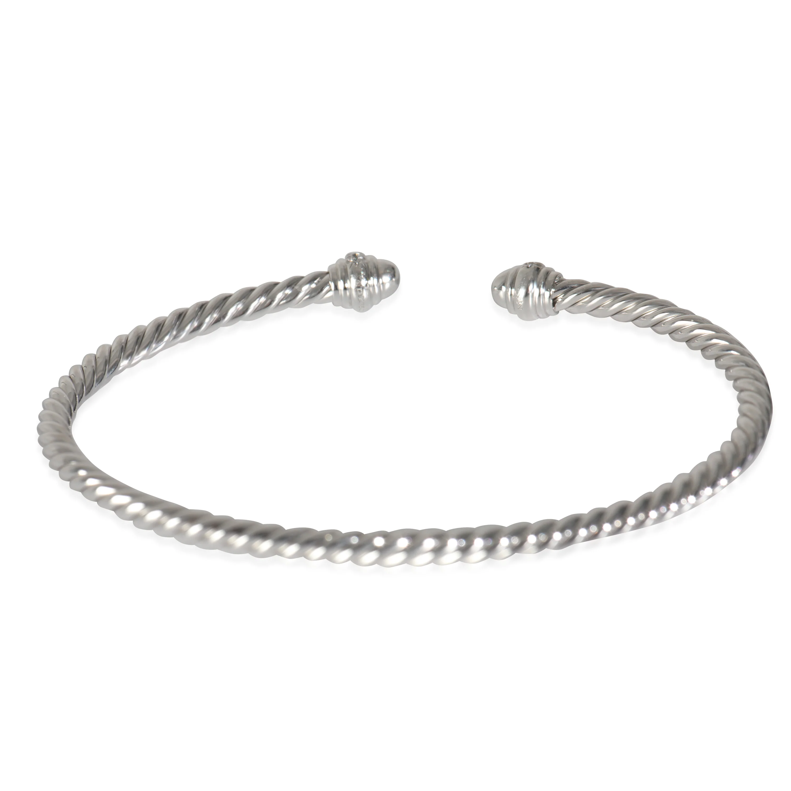 Cable Collection Diamond Bracelet in 18k White Gold 0.07 CTW - Image 4