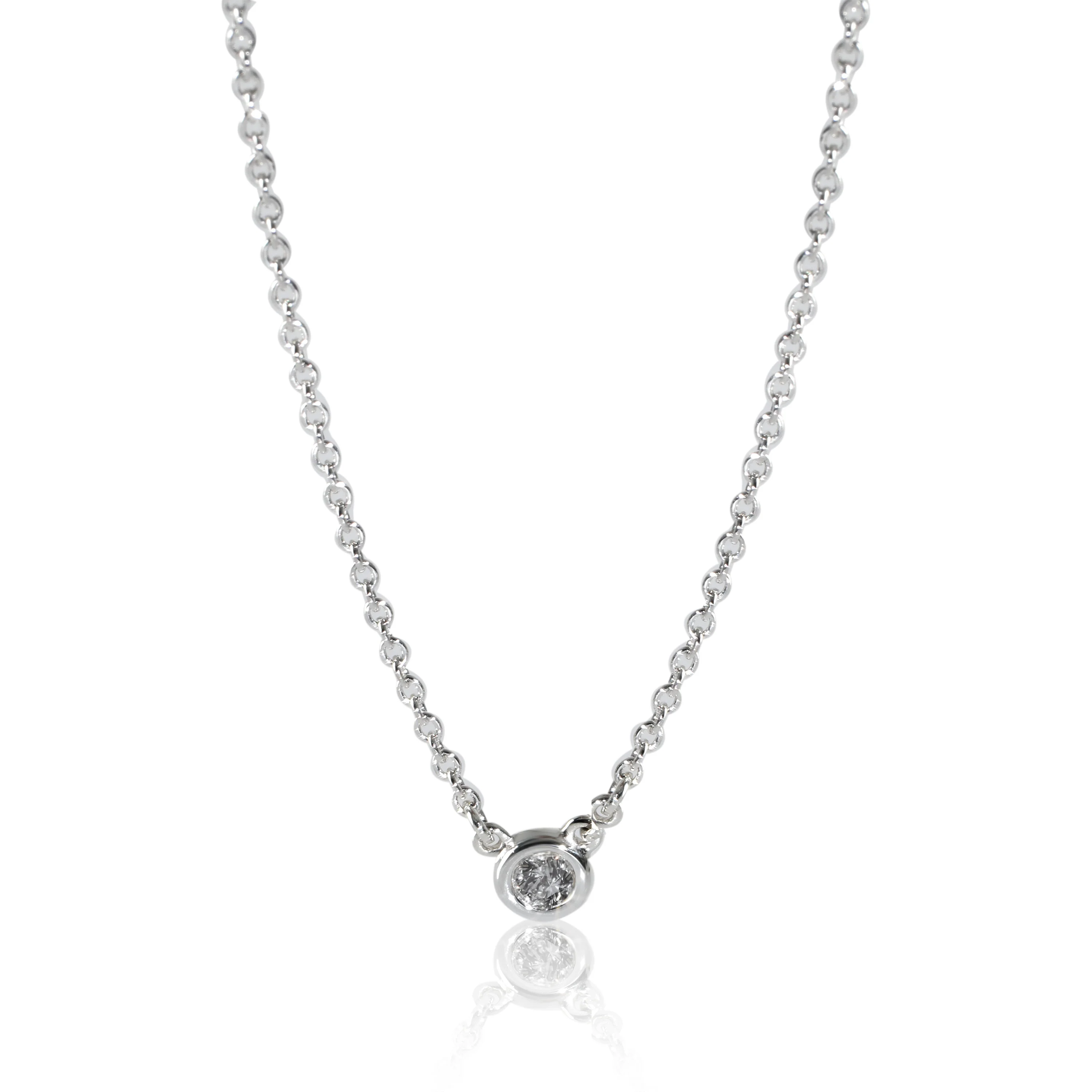Elsa Peretti Diamond Necklace in Sterling Silver 0.03 CTW