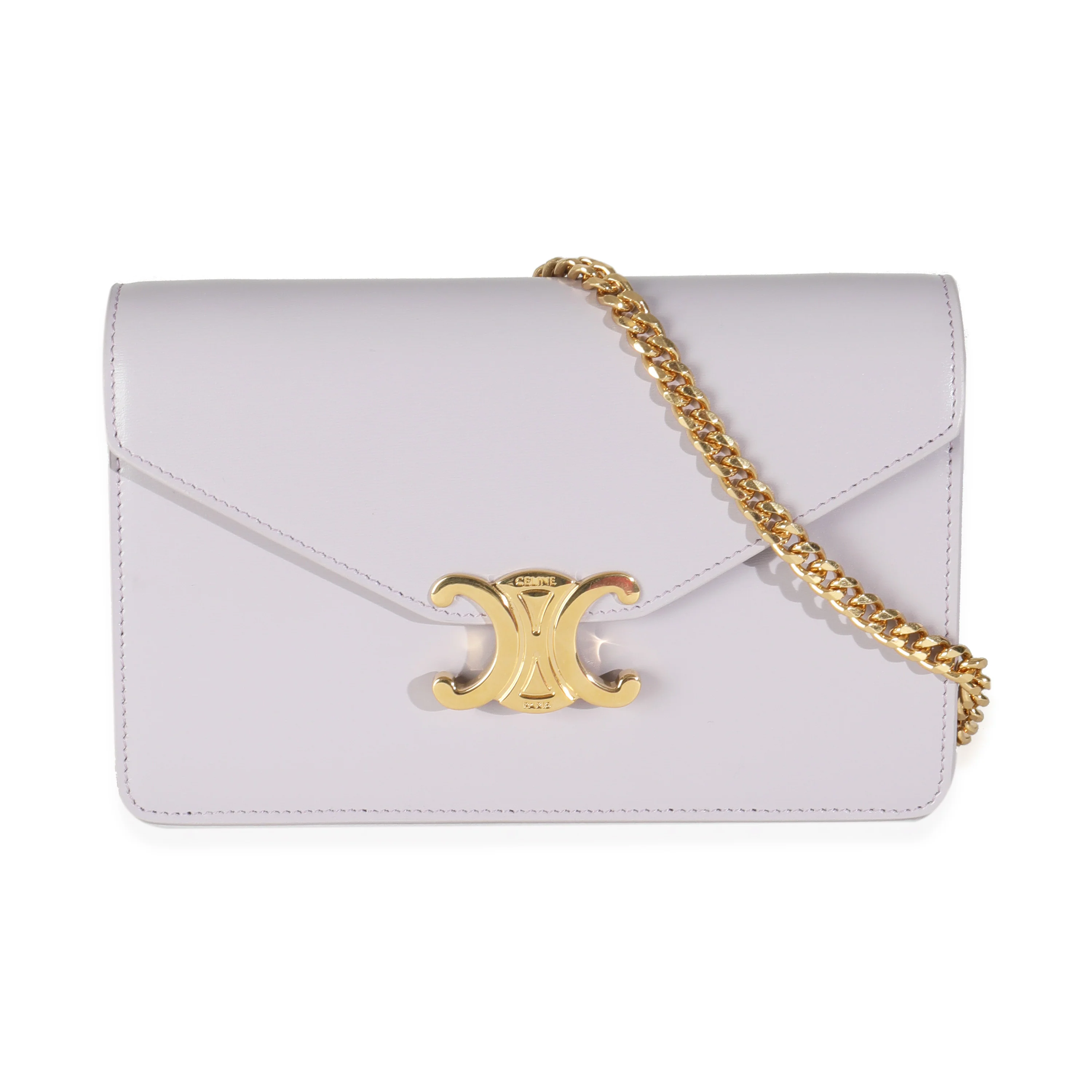 Light Lilac Shiny Calfskin Margo Wallet On Chain