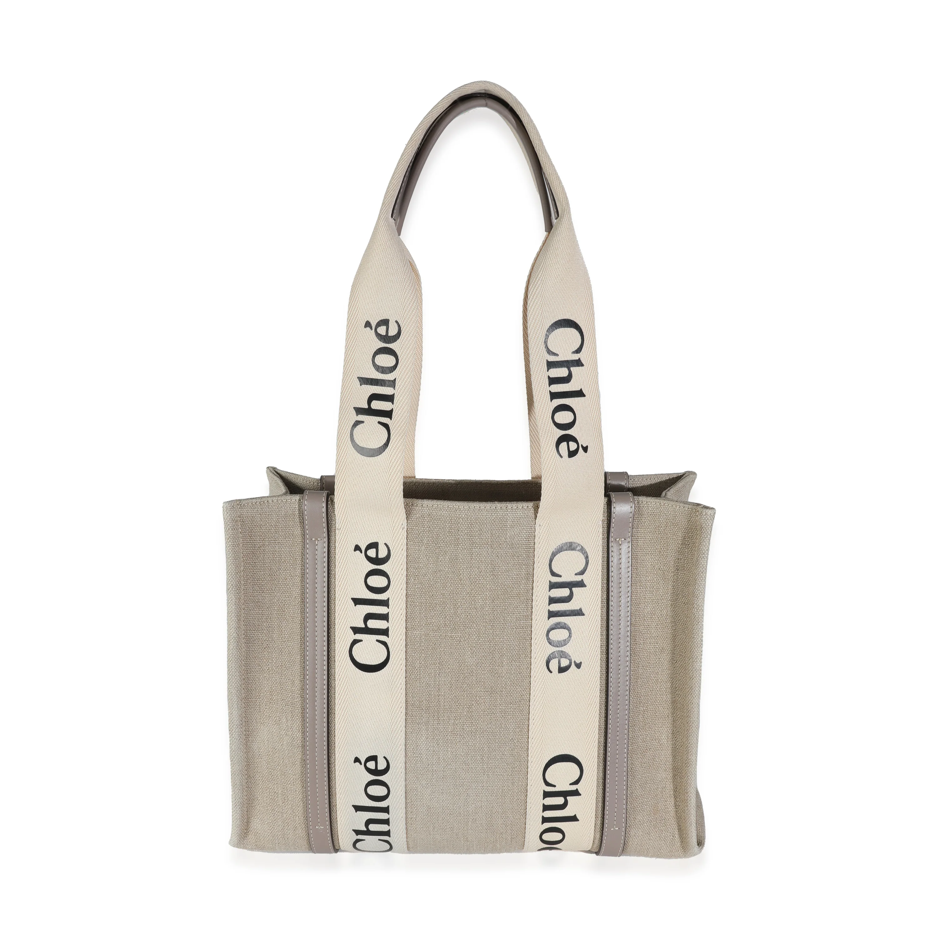 Beige Canvas Medium Woody Tote - Image 4
