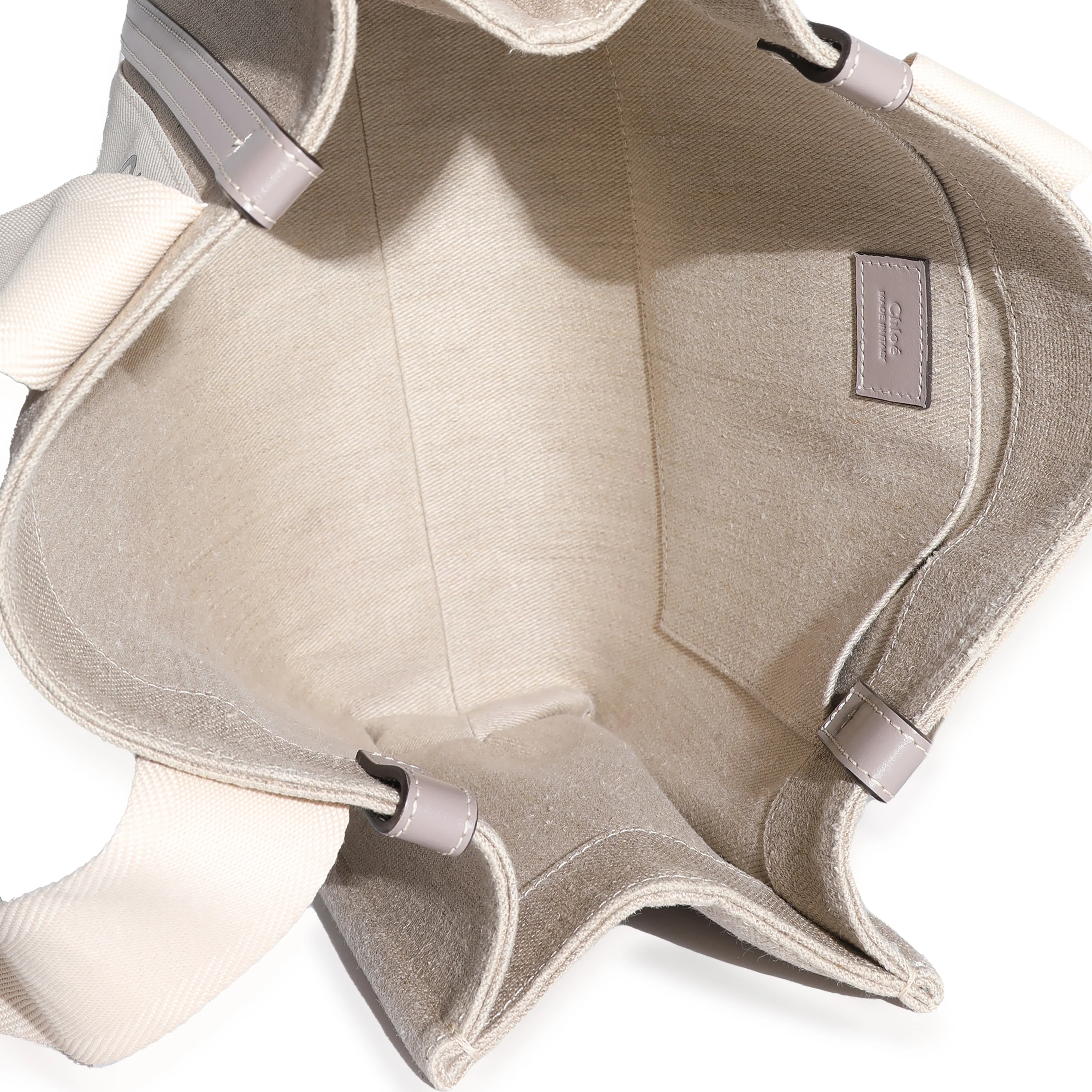 Beige Canvas Medium Woody Tote - Image 8