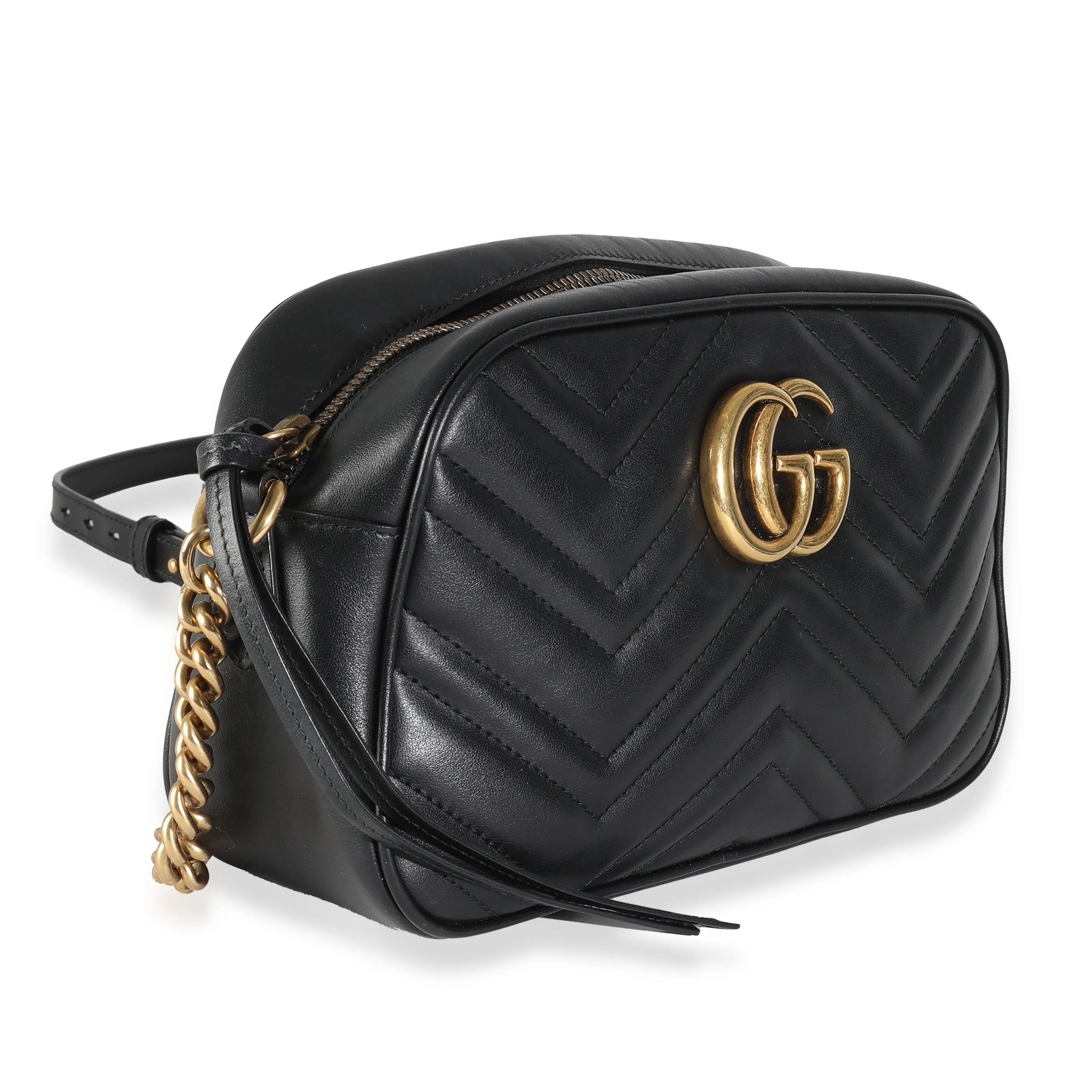 Black Matelasse Calfskin Small GG Marmont Shoulder Bag - Image 3