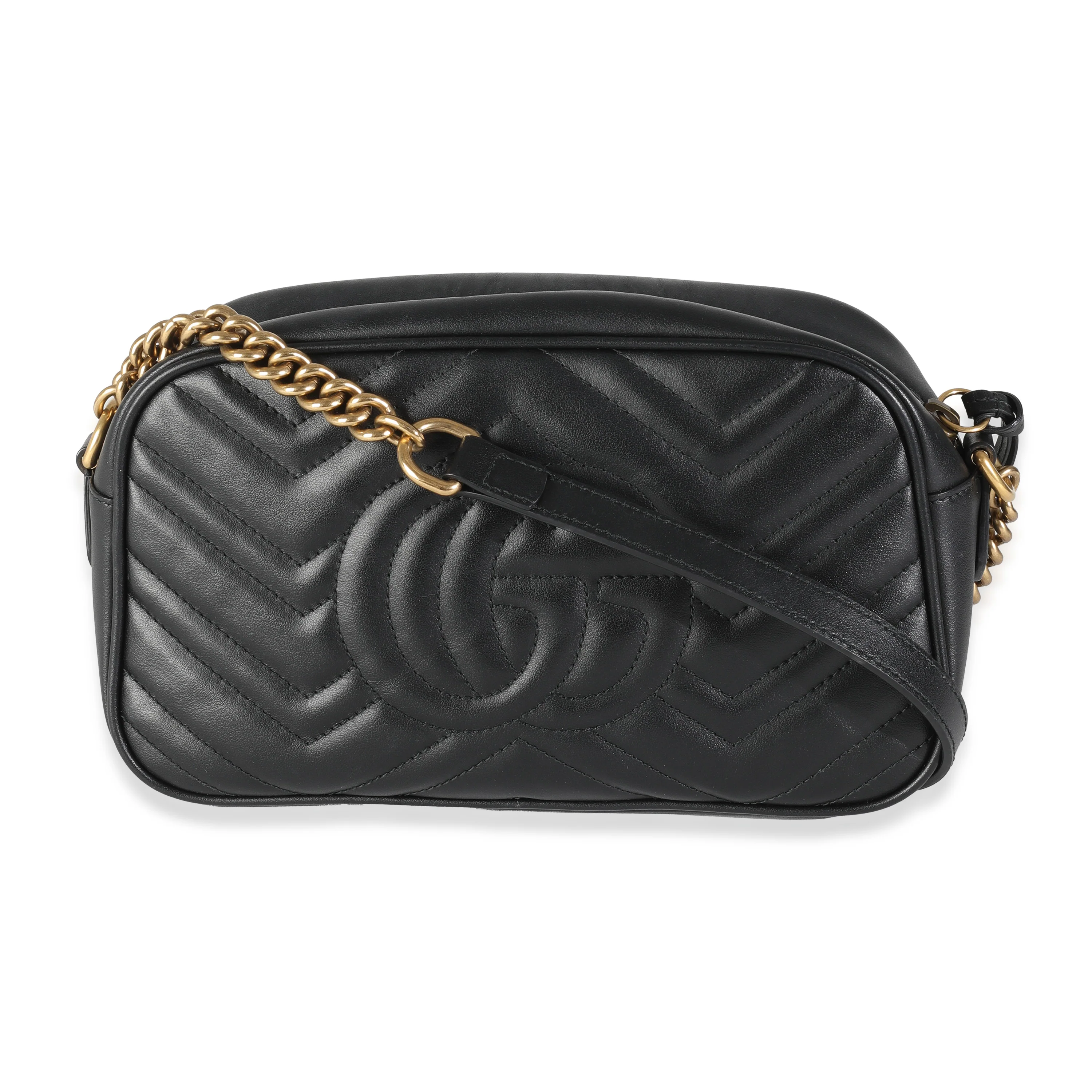 Black Matelasse Calfskin Small GG Marmont Shoulder Bag - Image 4