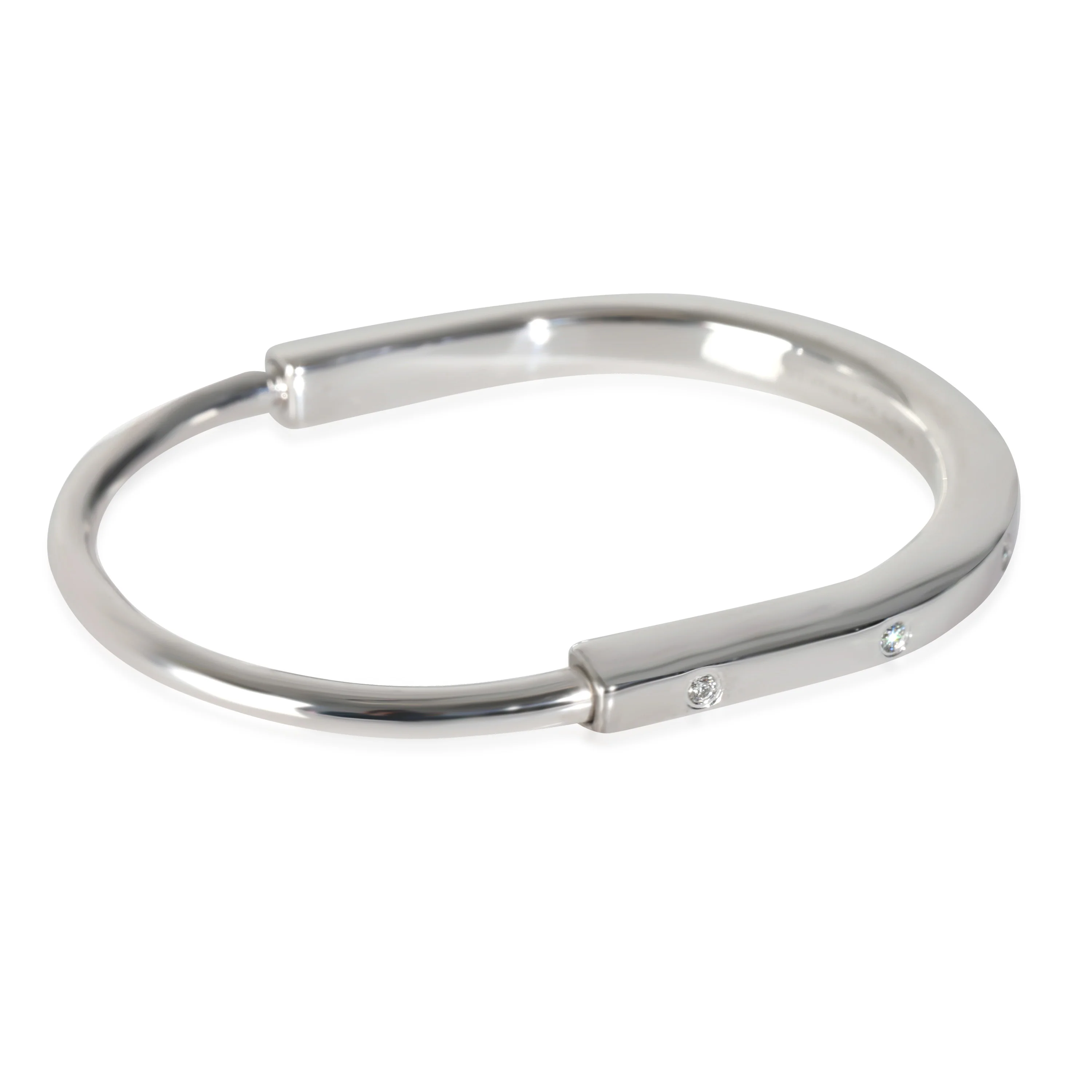 Tiffany Lock Bracelet in 18k White Gold 0.31 CT - Image 2