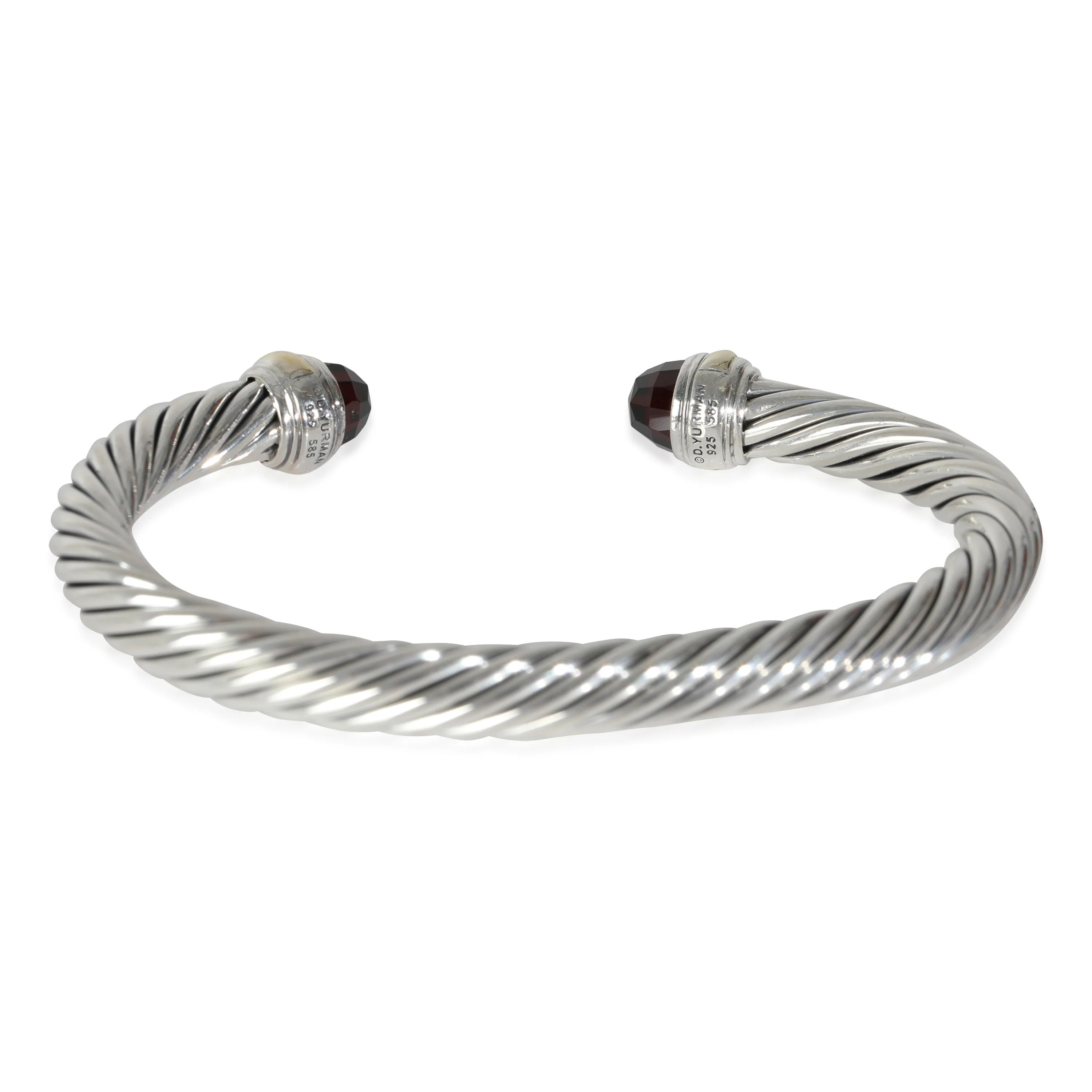 Cable Classic Garnet Bracelet in 14k Yellow Gold/Sterling Silver - Image 4
