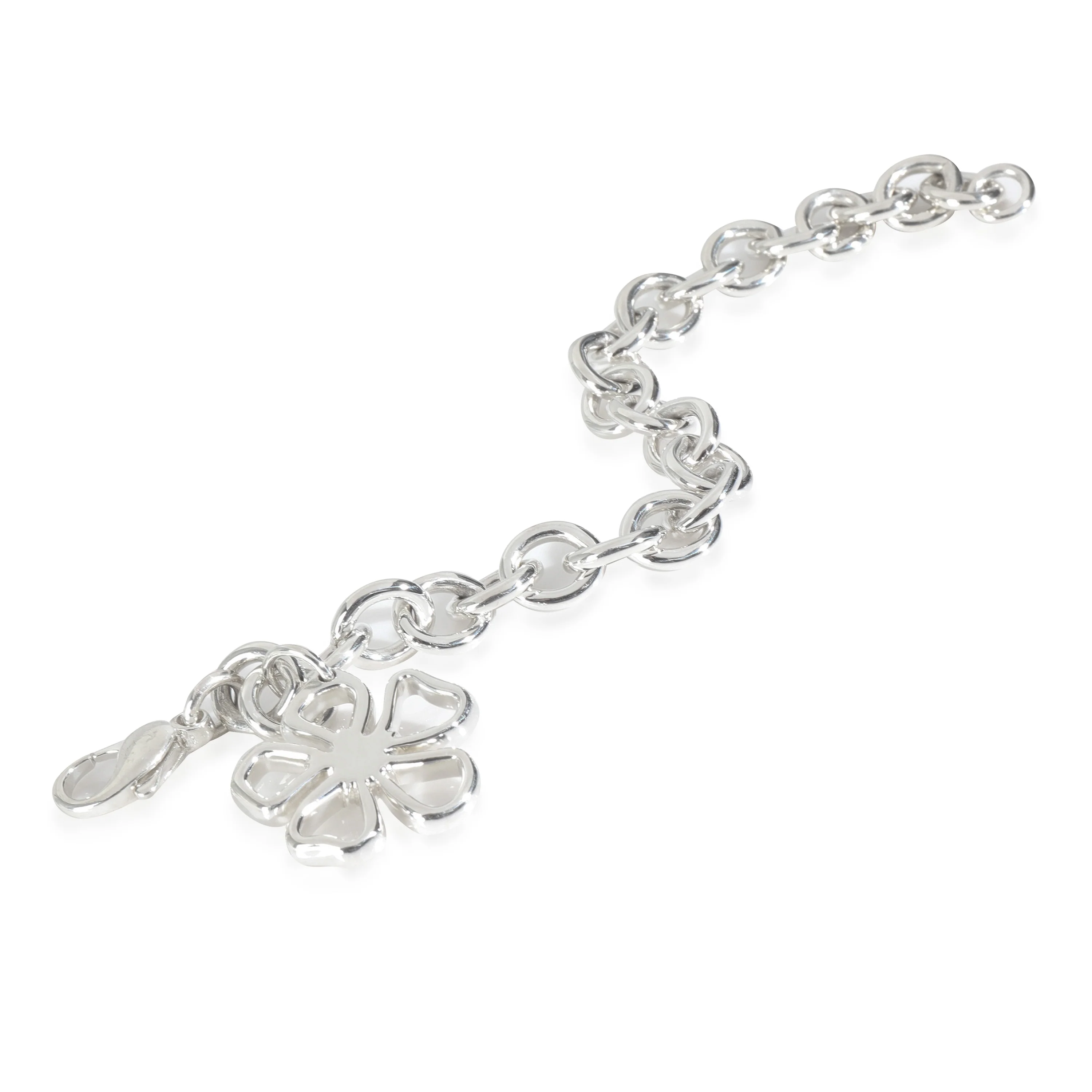 Open Flower Charm Bracelet in Sterling Silver - Image 3