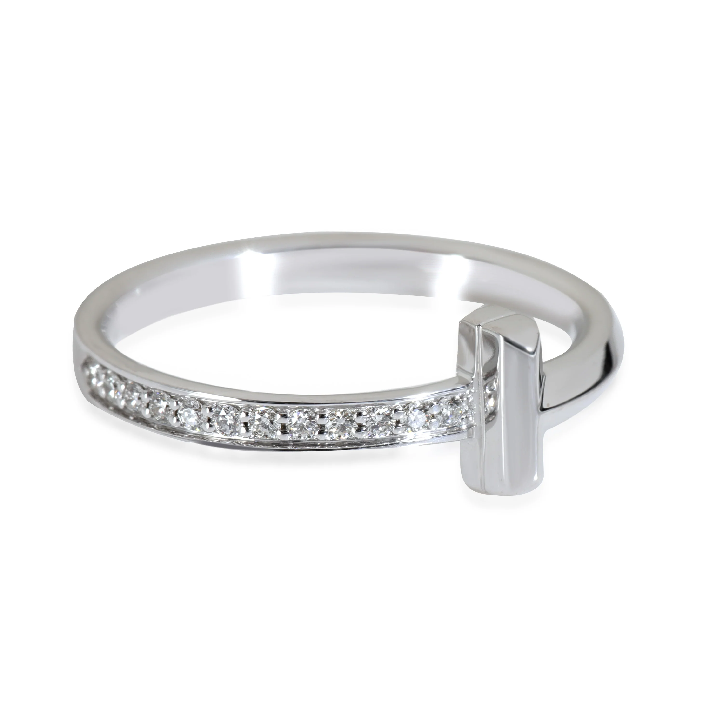 Tiffany T Diamond Ring in 18k White Gold 0.09 CTW - Image 2