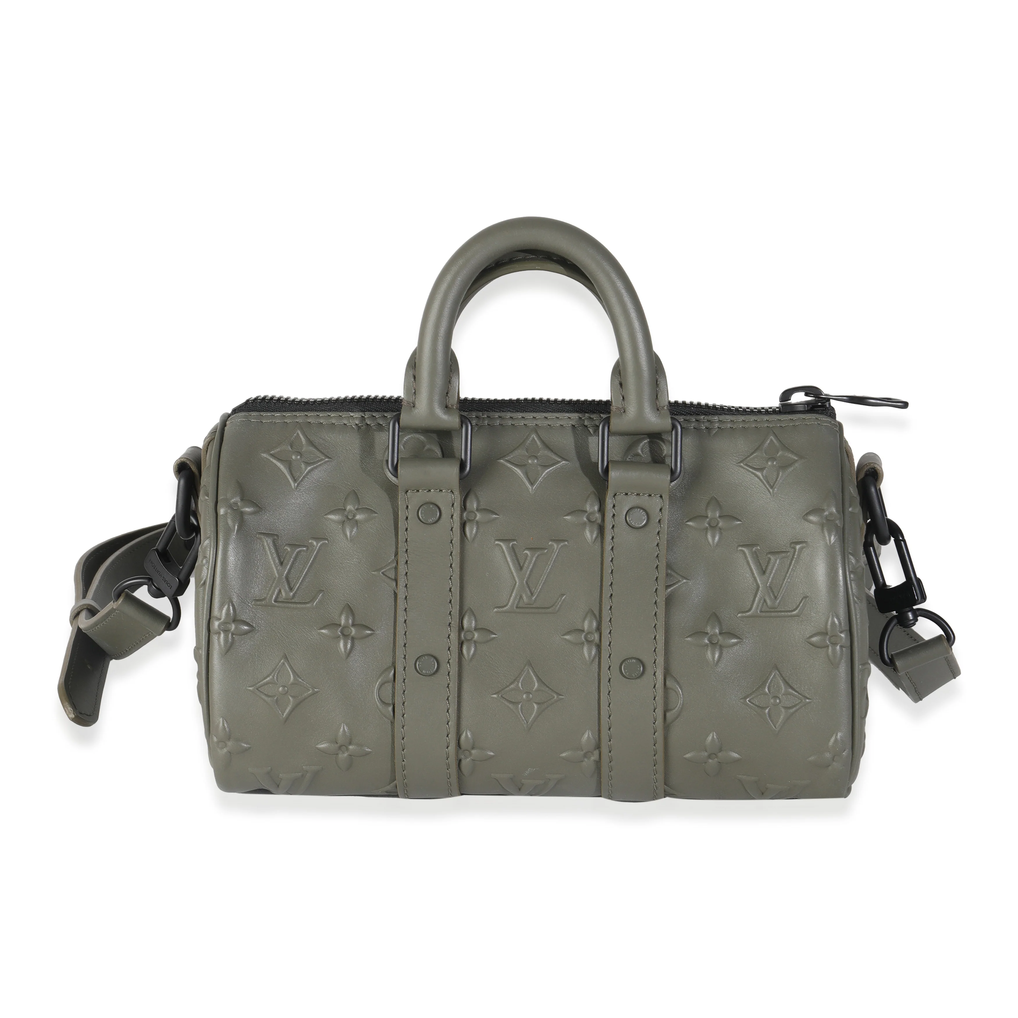 Khaki Embossed Monogram Seal Keepall XS
