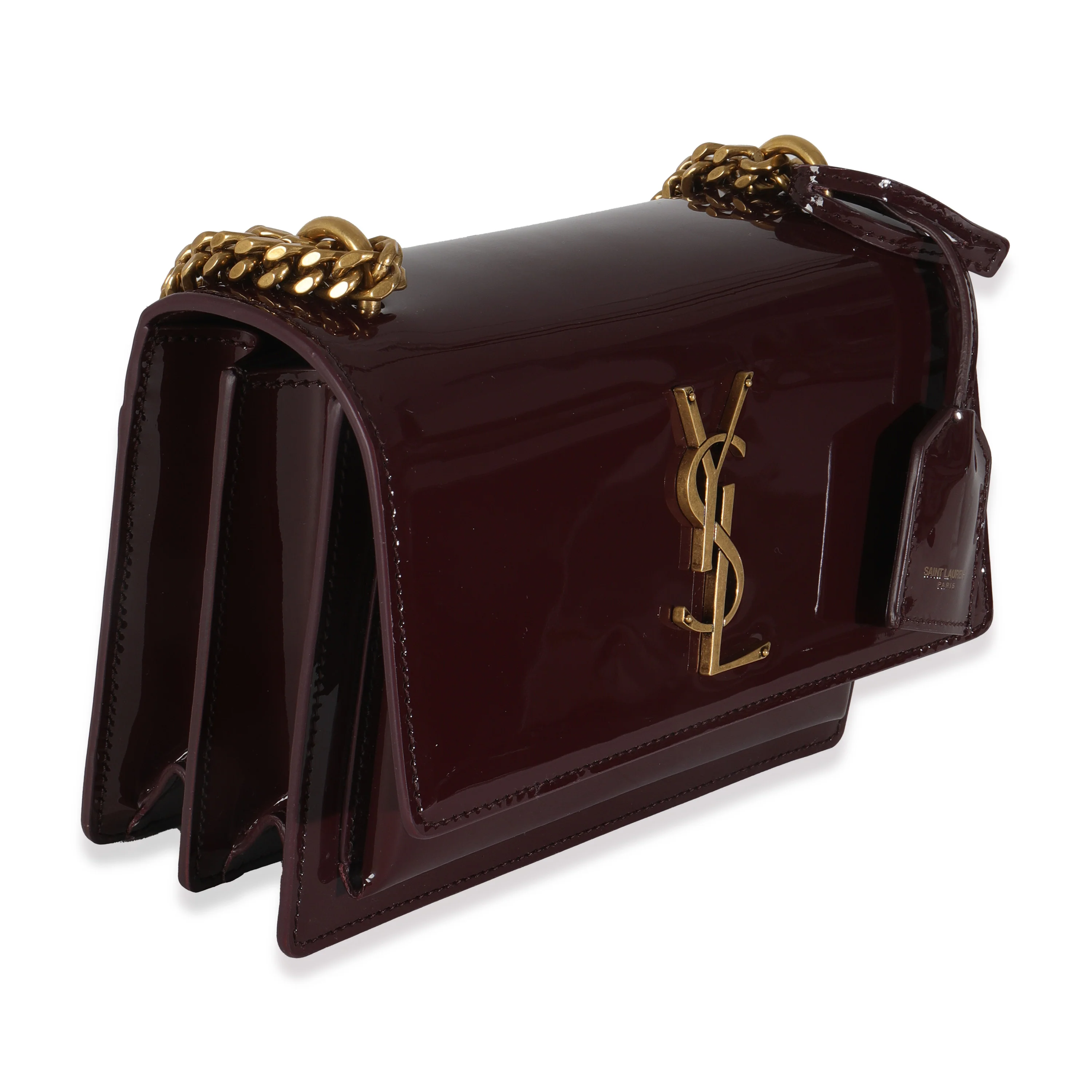 Red Wine Patent Monogram Small Sunset Bag - Image 3