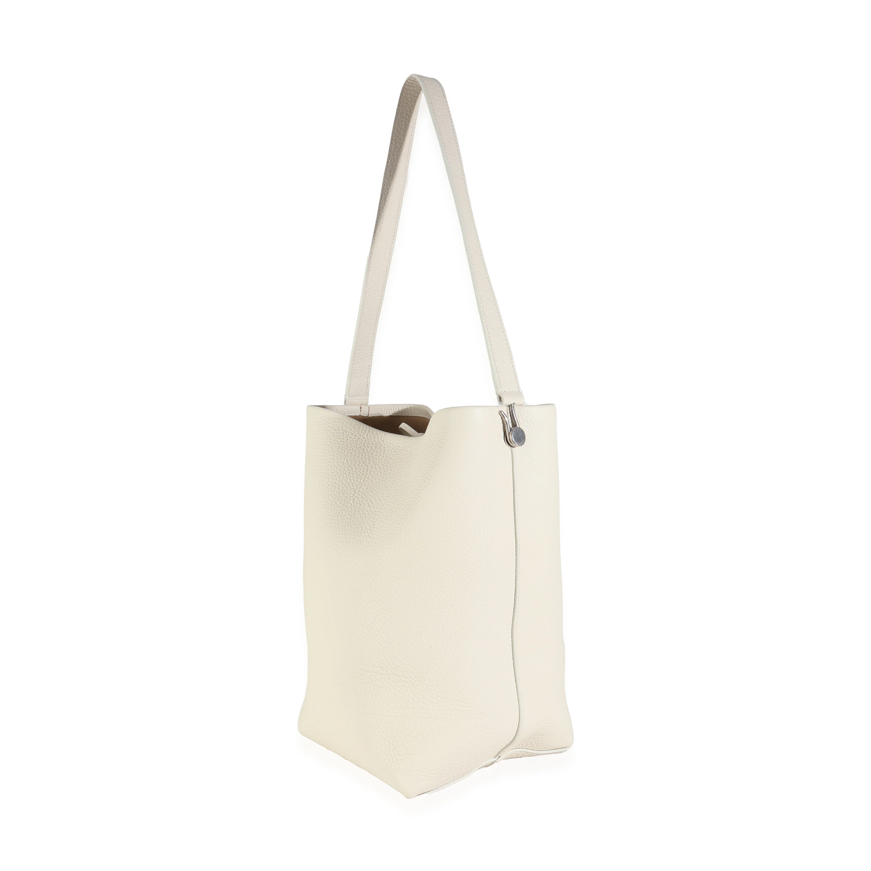 Ivory Grained Calfskin Medium NS Tote Hook Bag - Image 2