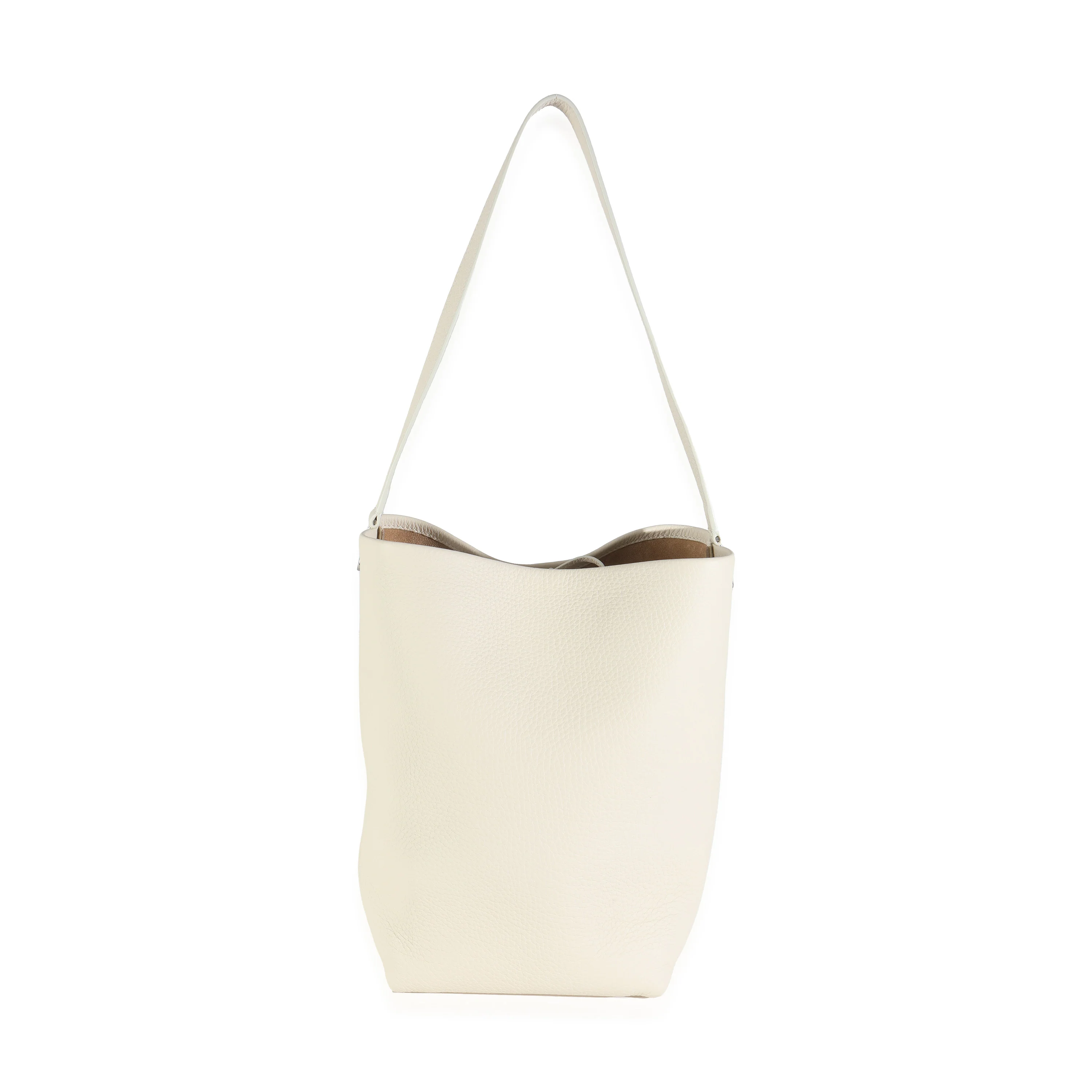 Ivory Grained Calfskin Medium NS Tote Hook Bag - Image 4