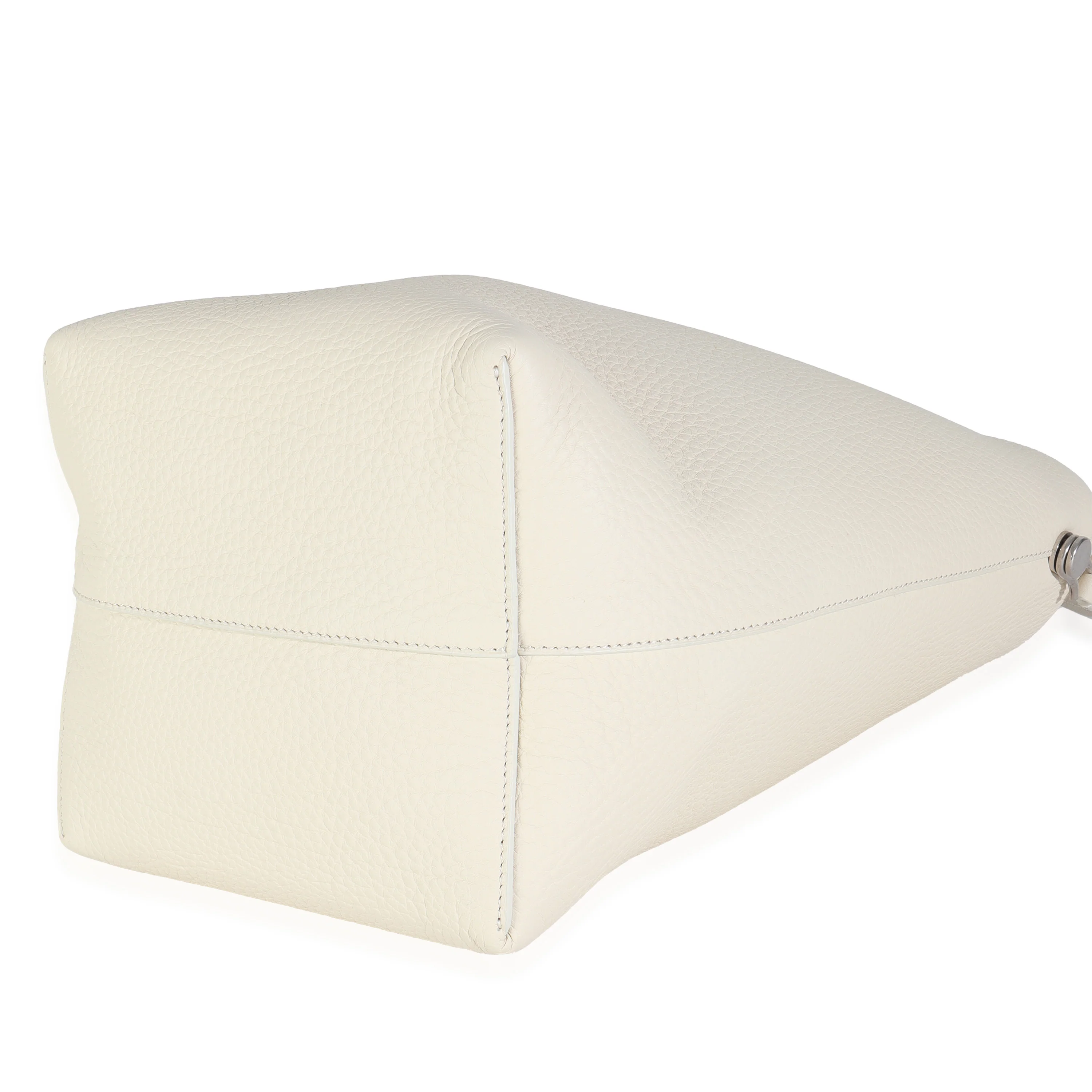 Ivory Grained Calfskin Medium NS Tote Hook Bag - Image 7