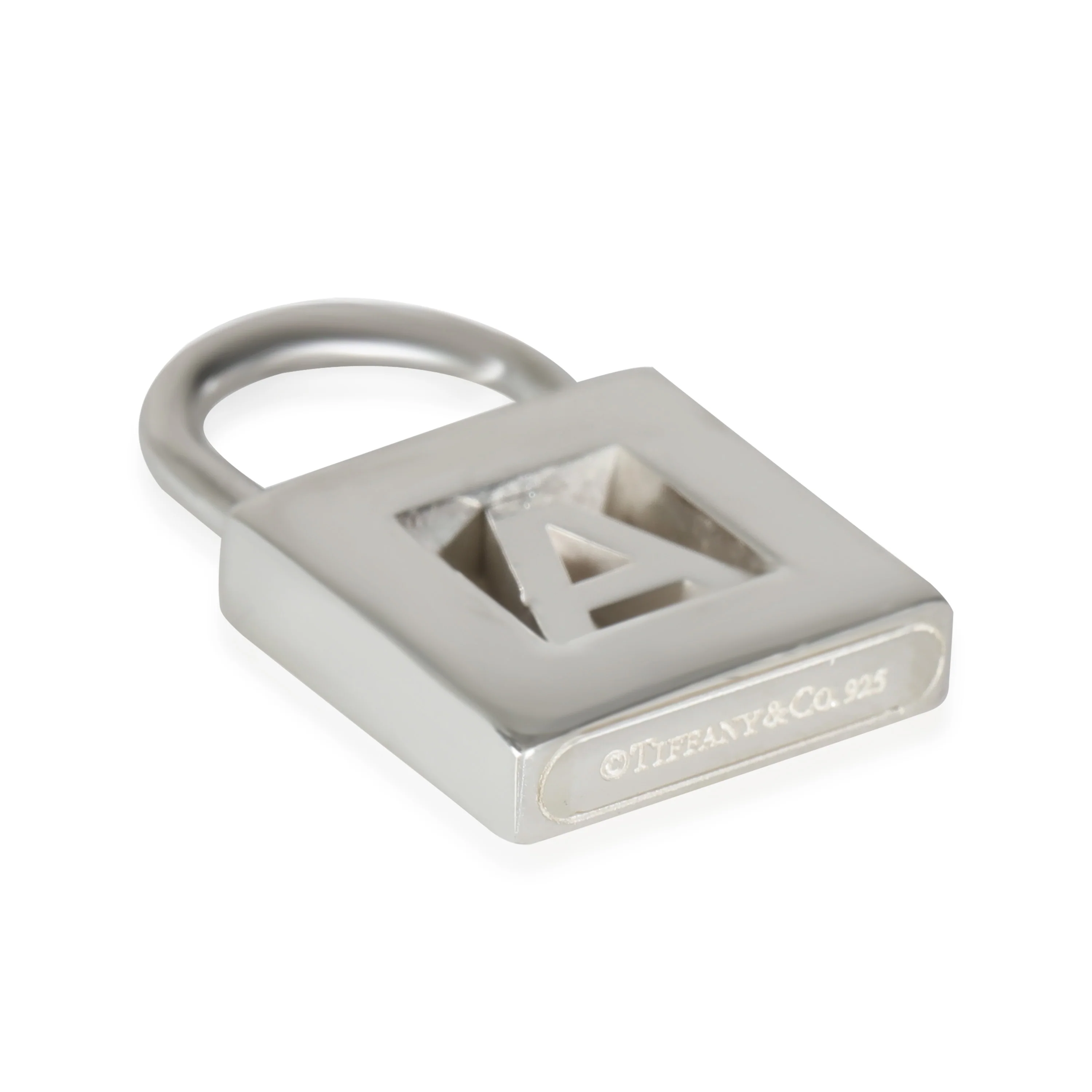 Padlock Letter A Charm In Sterling Silver - Image 3
