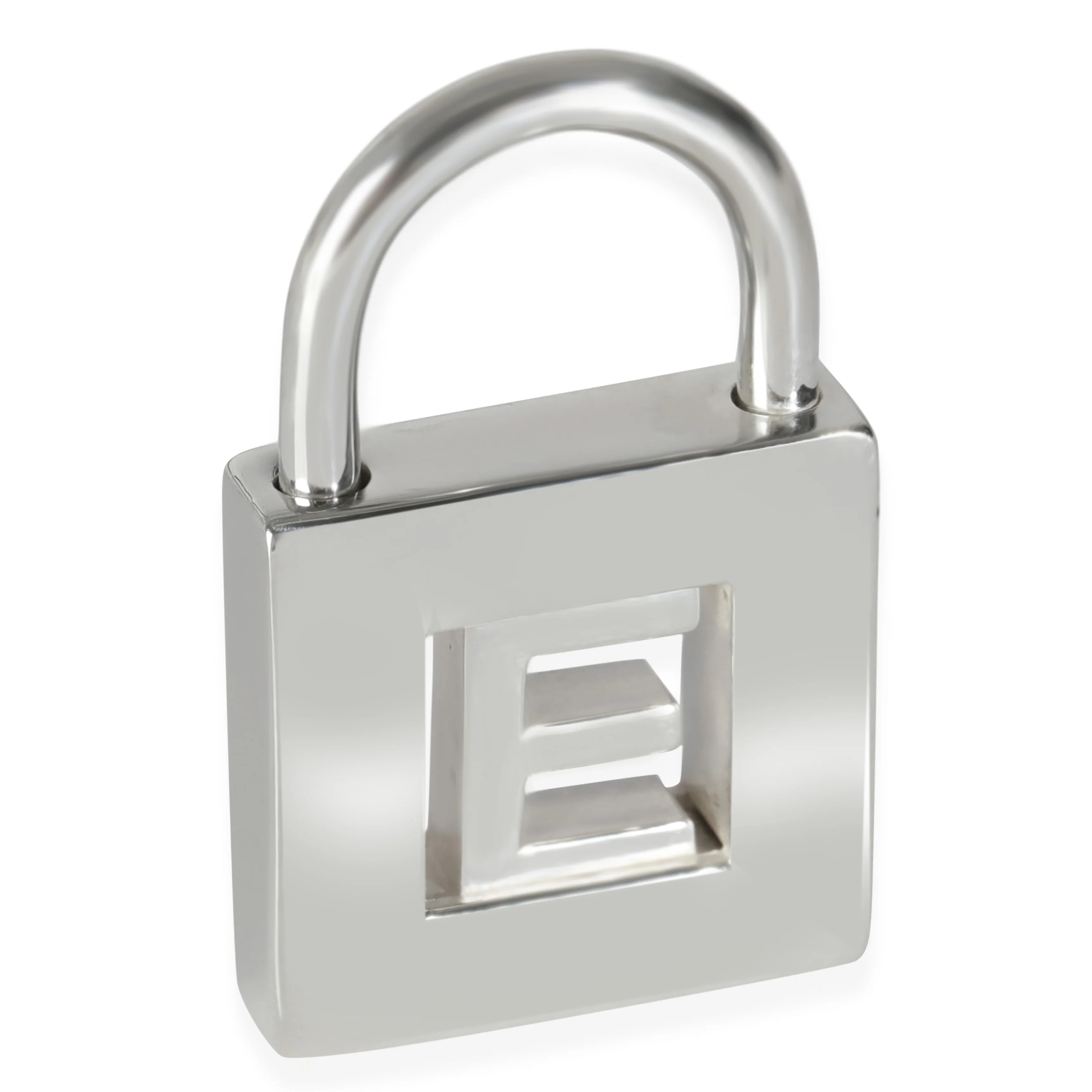 Padlock E Charm in  Sterling Silver