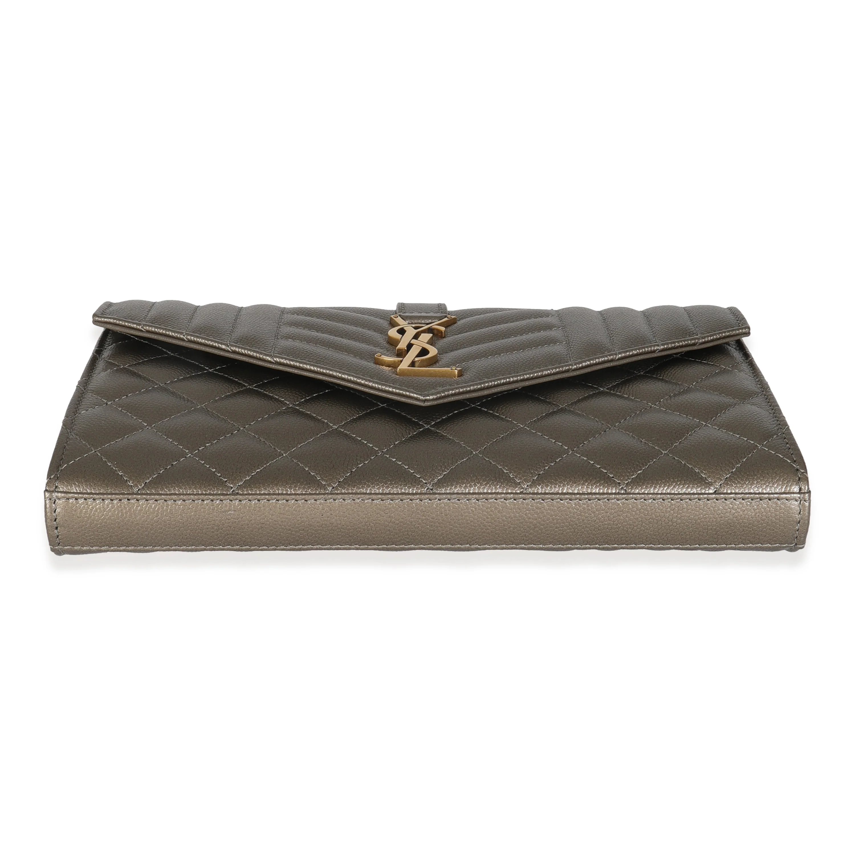Piombo Tri-Quilted Grain De Poudre Cassandre Chain Wallet - Image 5