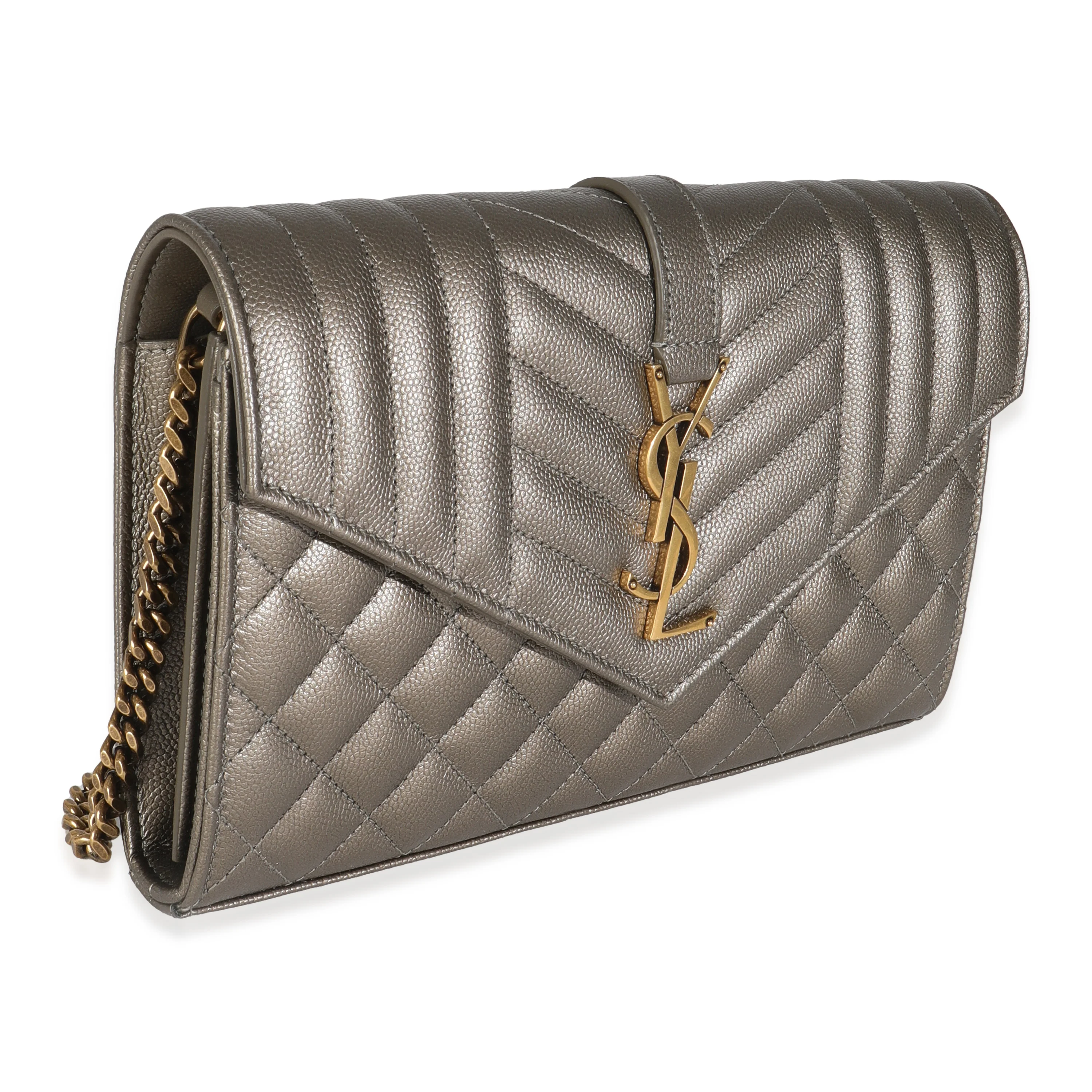 Piombo Tri-Quilt Grain De Poudre Cassandre Chain Wallet - Image 3