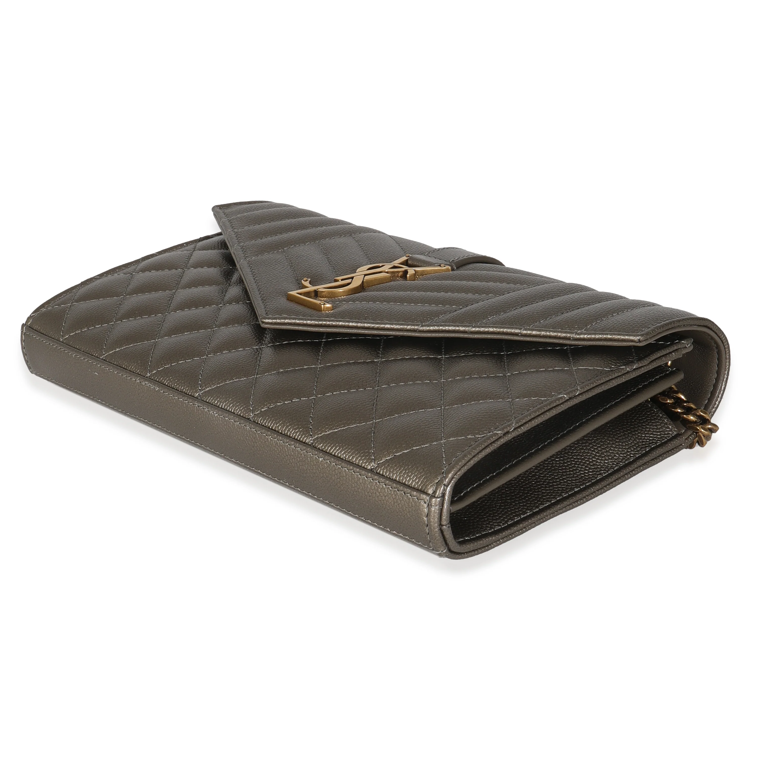 Piombo Tri-Quilt Grain De Poudre Cassandre Chain Wallet - Image 7