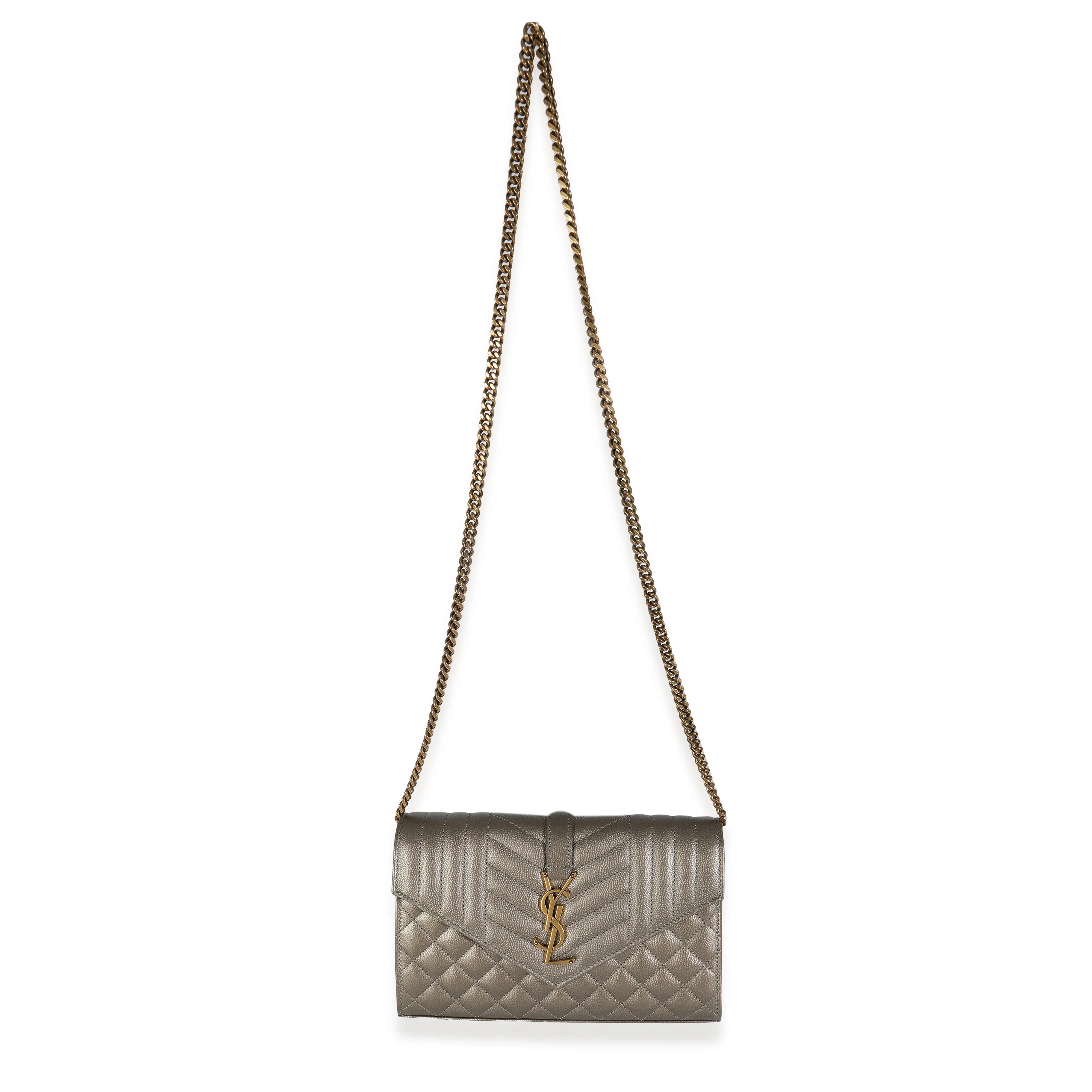 Piombo Tri-Quilt Grain De Poudre Cassandre Chain Wallet - Image 8