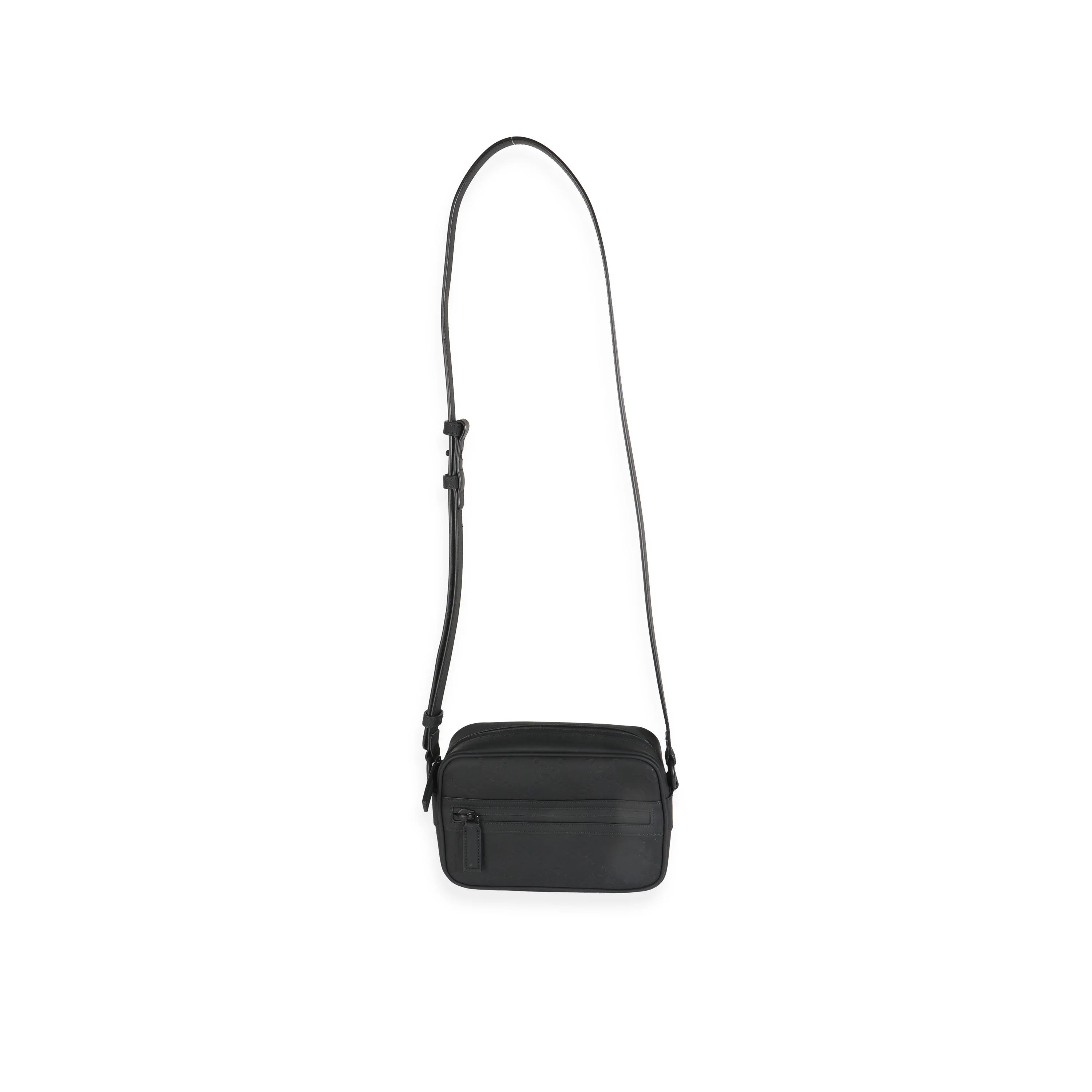 Grey GG Rubber Effect Mini Shoulder Bag - Image 8