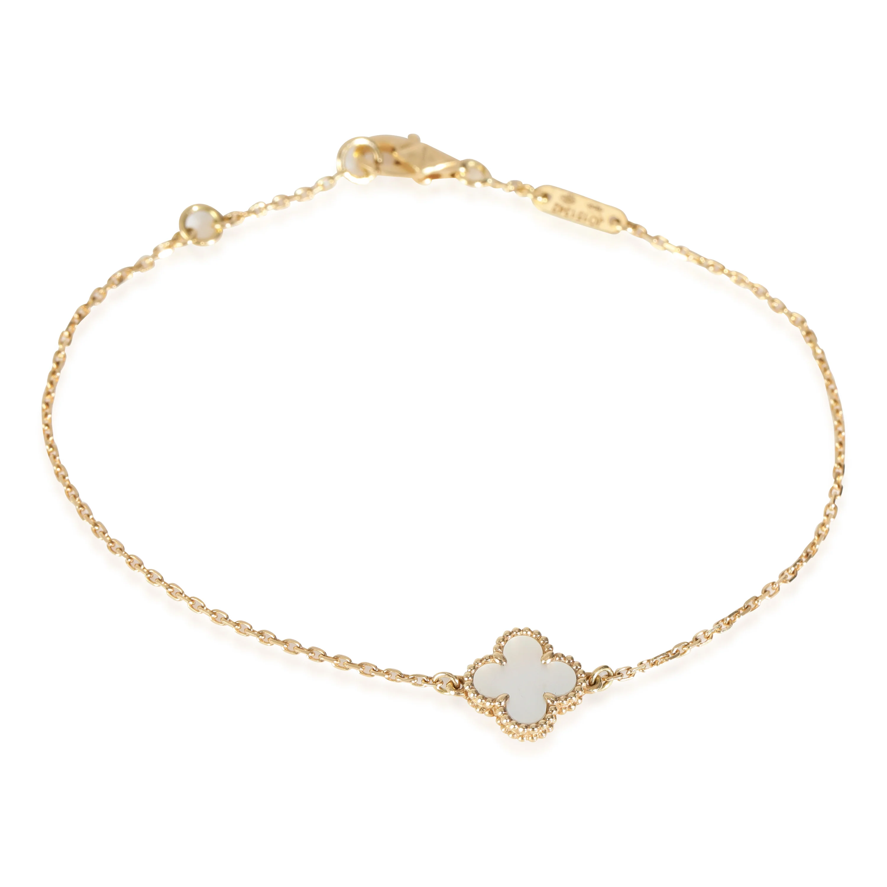 Sweet Alhambra Mother Of Pearl Bracelet in 18k Yellow Gold