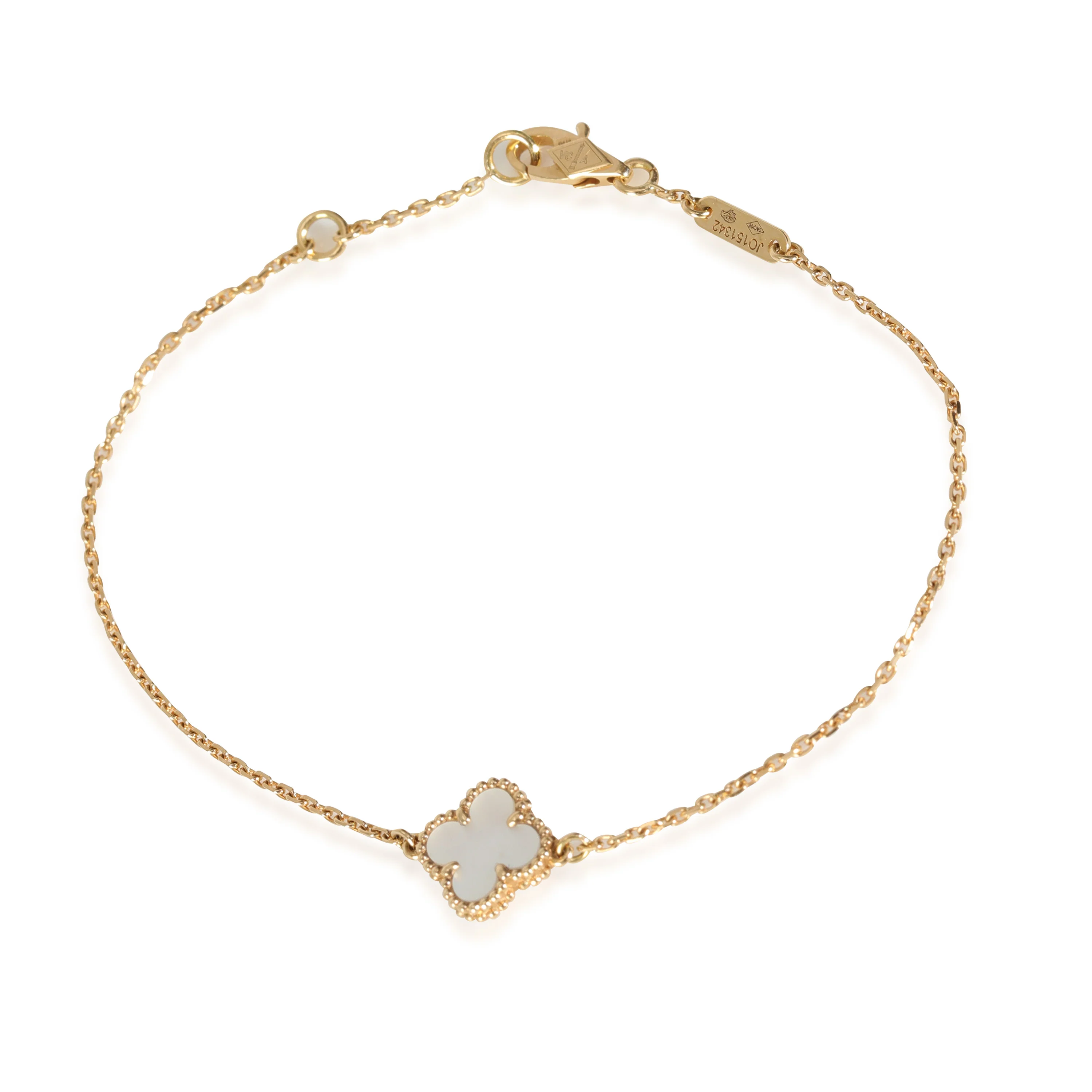 Sweet Alhambra Mother Of Pearl Bracelet in 18k Yellow Gold - Image 2