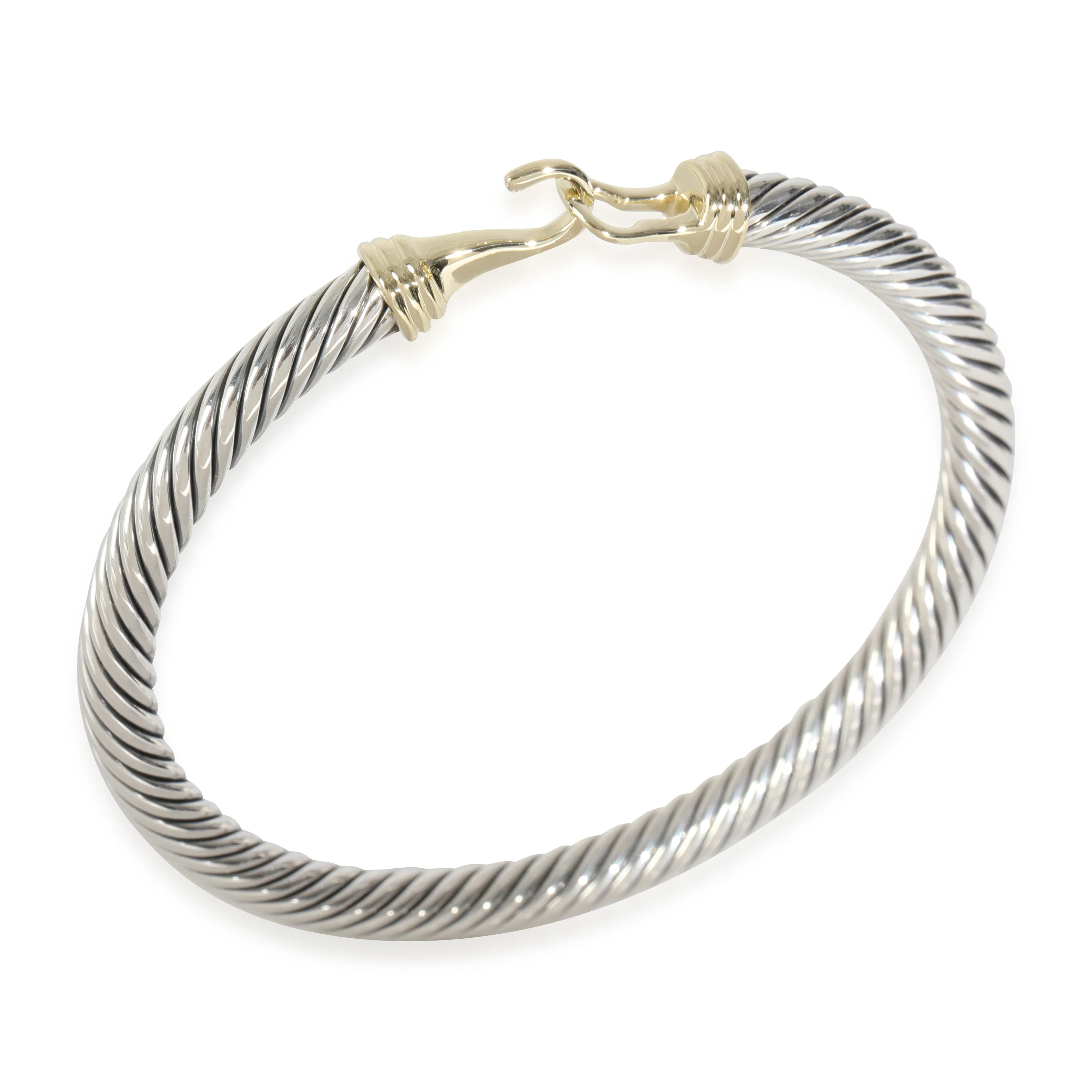 Cable Hook Bracelet in 14k Yellow Gold/Sterling Silver - Image 3