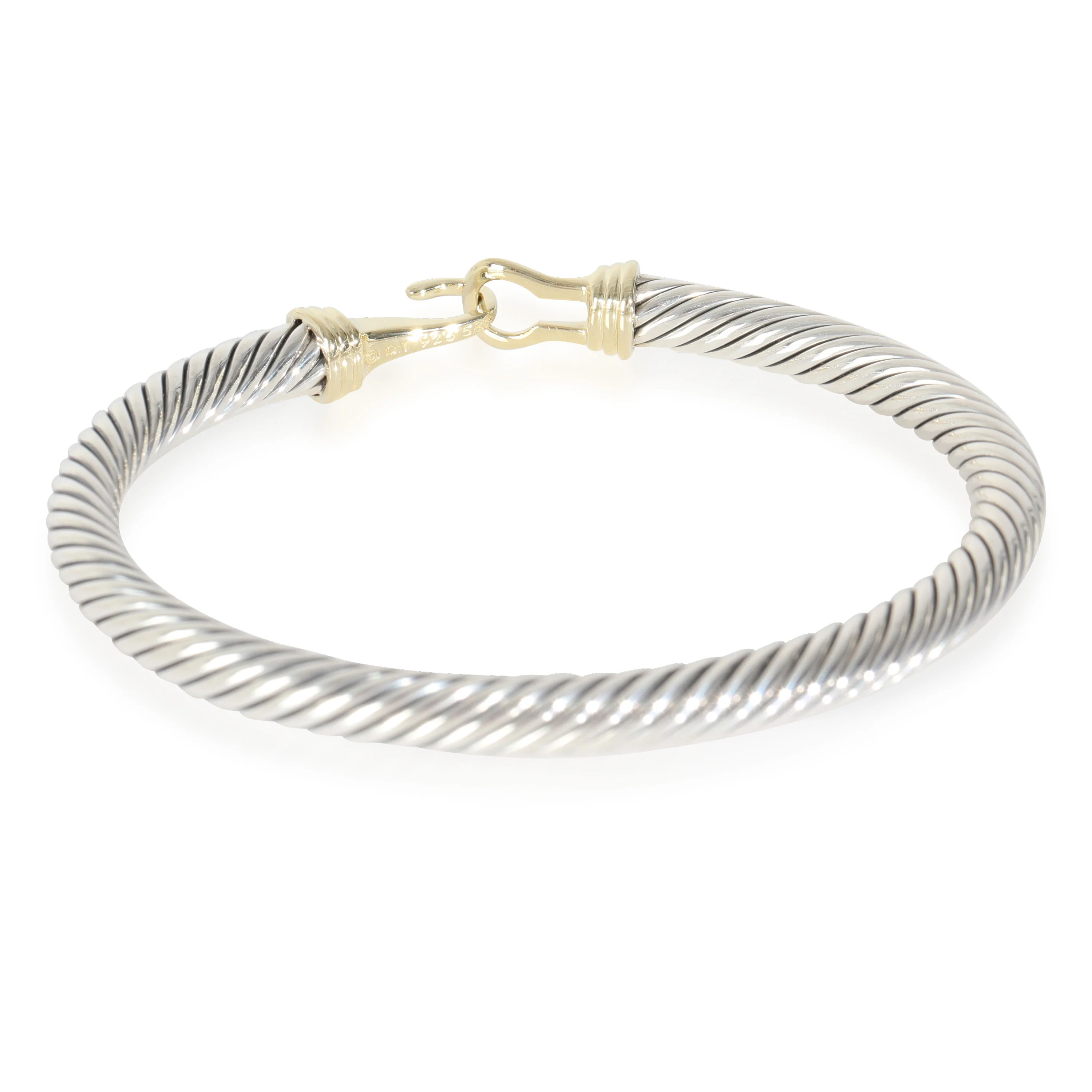 Cable Hook Bracelet in 14k Yellow Gold/Sterling Silver - Image 4