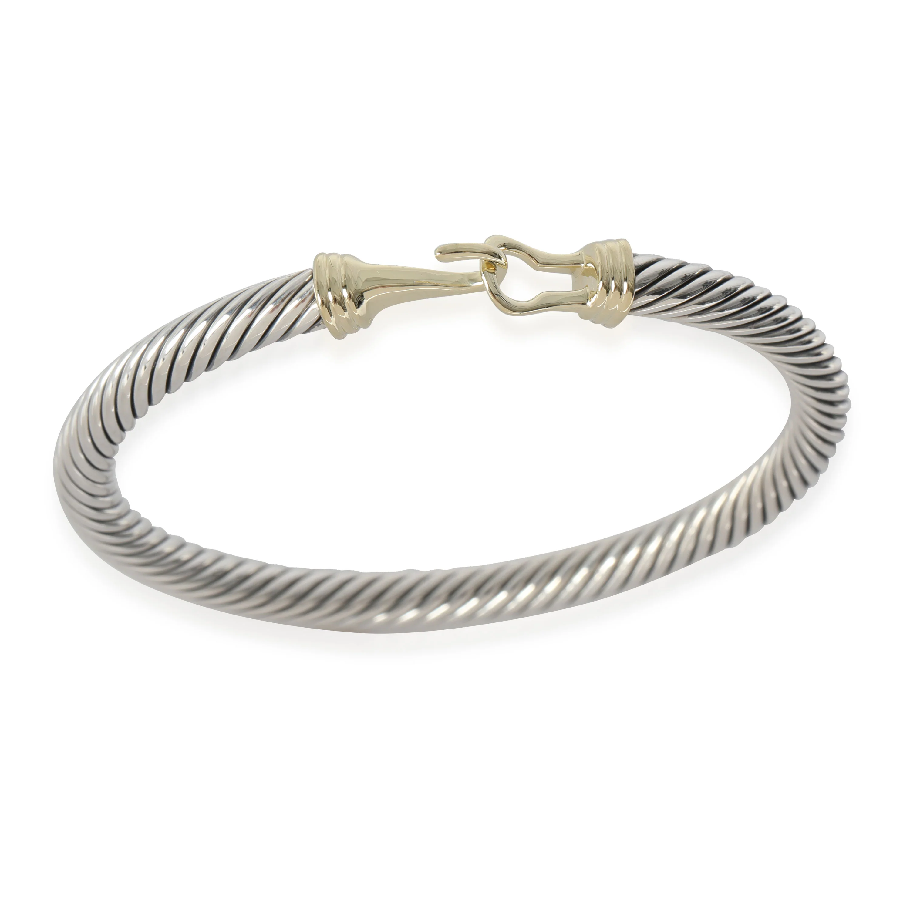 Cable Hook Bracelet in 14k Yellow Gold/Sterling Silver - Image 5