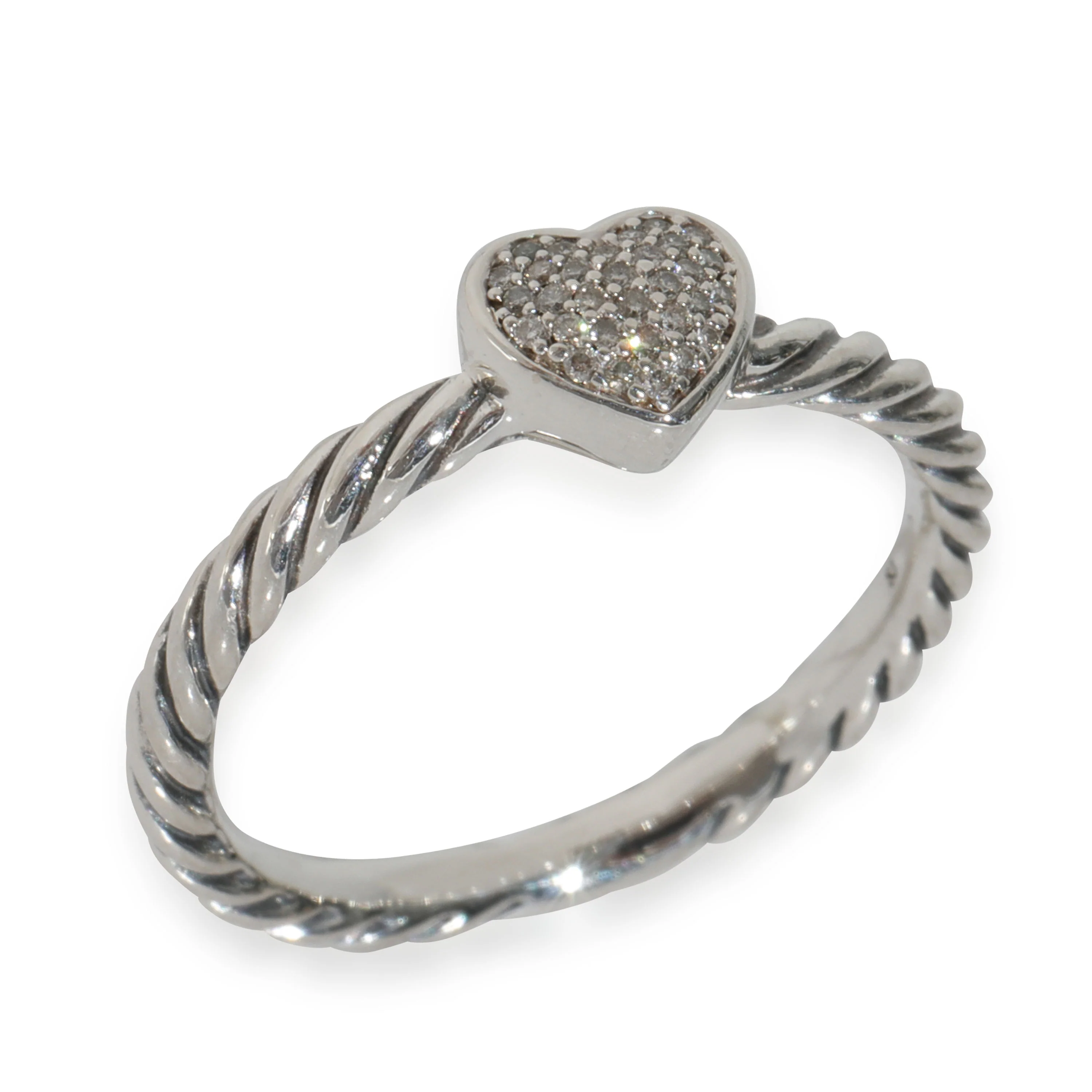 Sterling Silver Diamond Cable Collectible Ring - Image 3