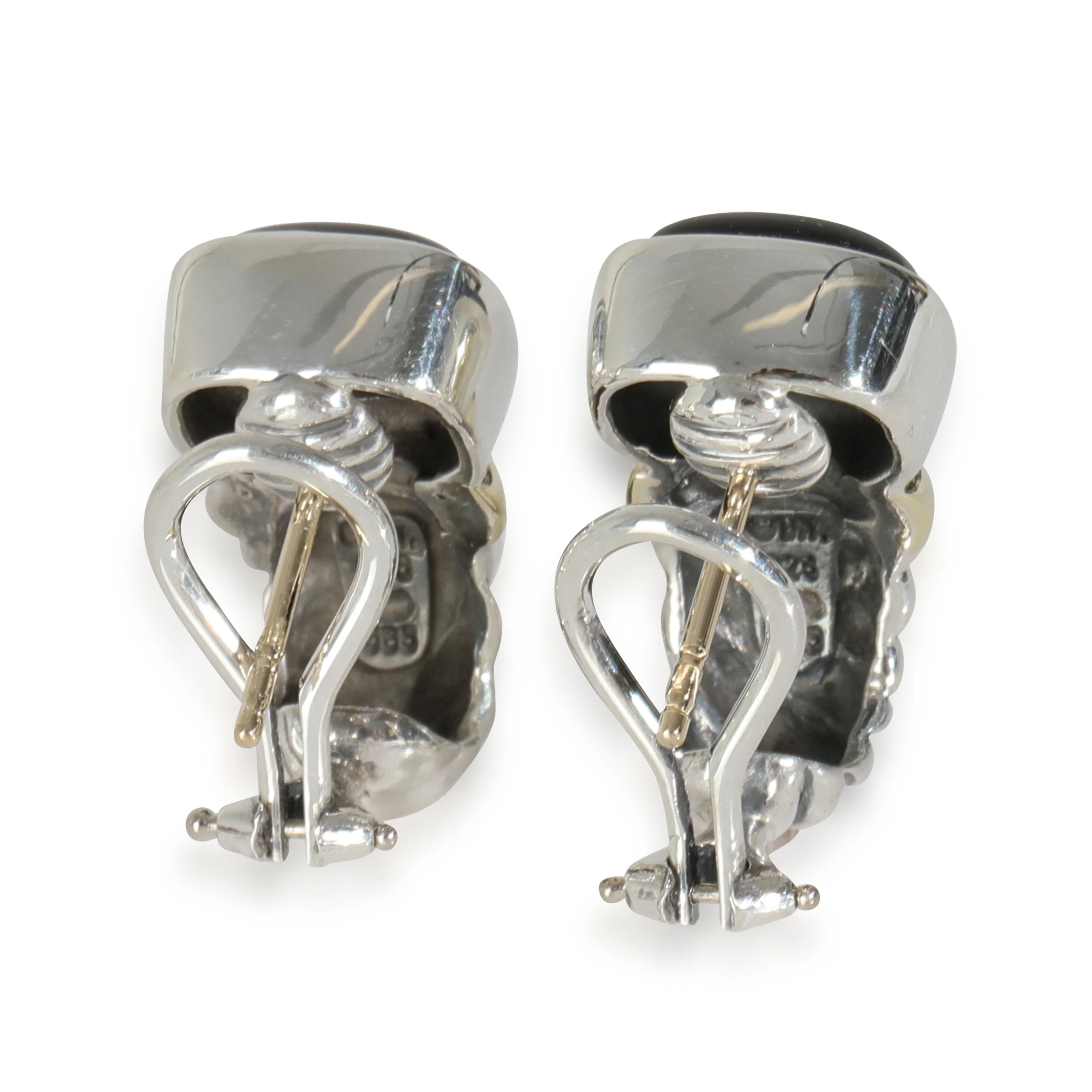 Shrimp Onyx Earrings in 14k Yellow Gold/Sterling Silver - Image 3