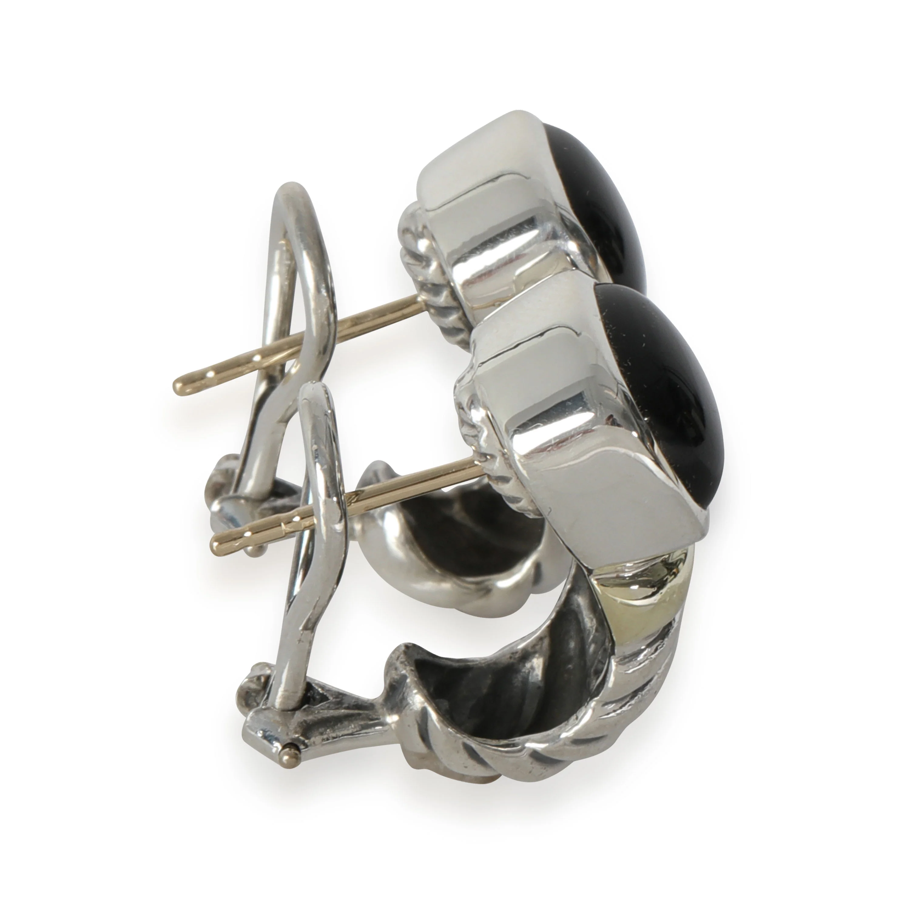 Shrimp Onyx Earrings in 14k Yellow Gold/Sterling Silver - Image 5