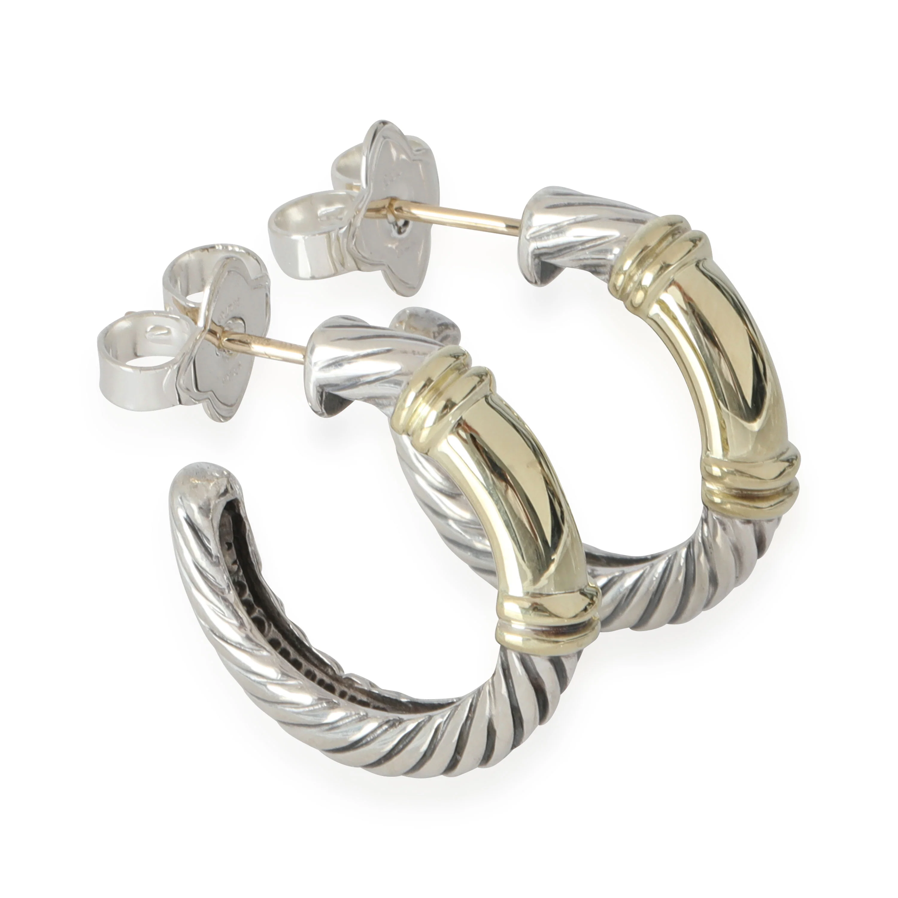 Metro Earrings in 14k Yellow Gold/Sterling Silver - Image 2