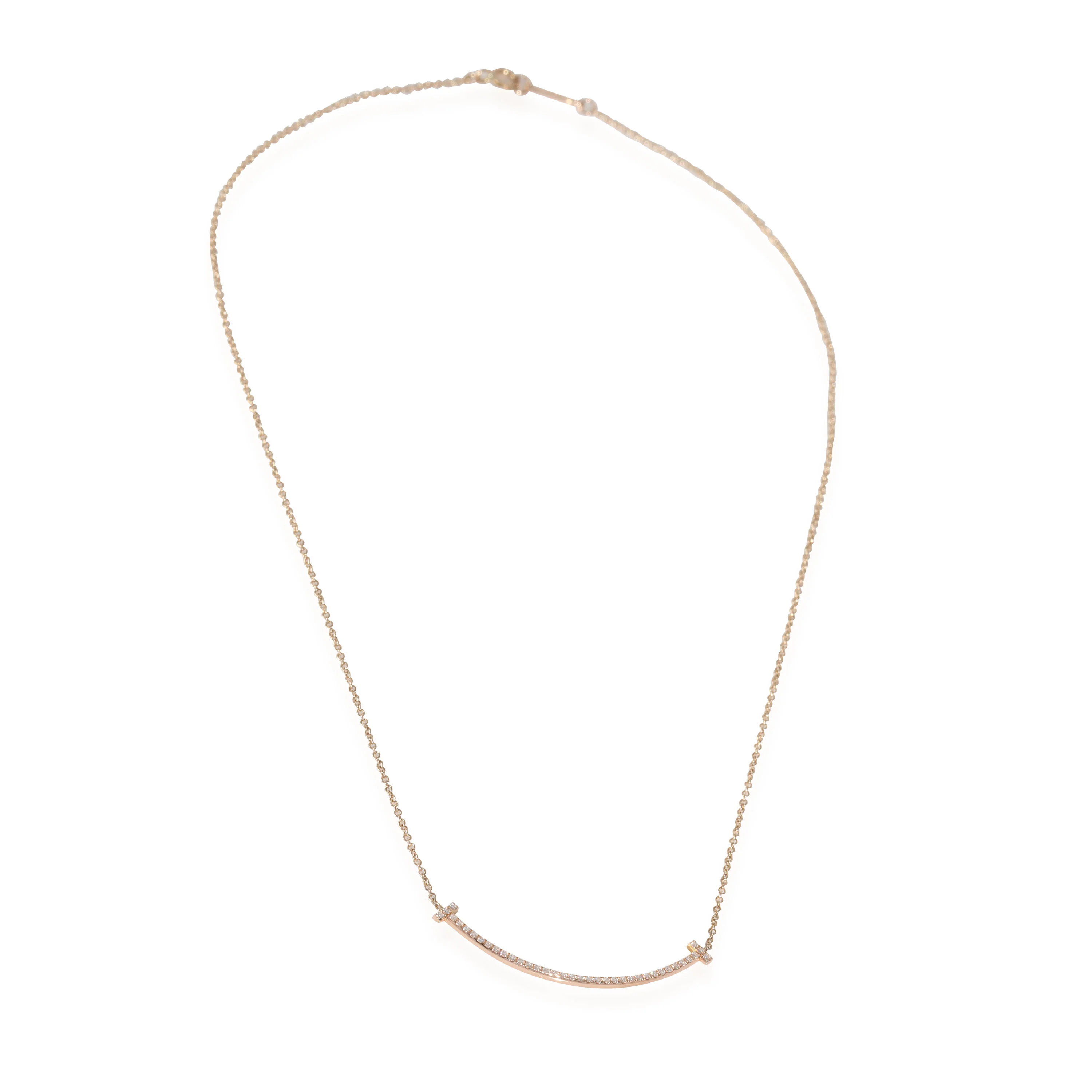 Tiffany T Smile Diamond Necklace in 18k Rose Gold 0.1 CTW - Image 2