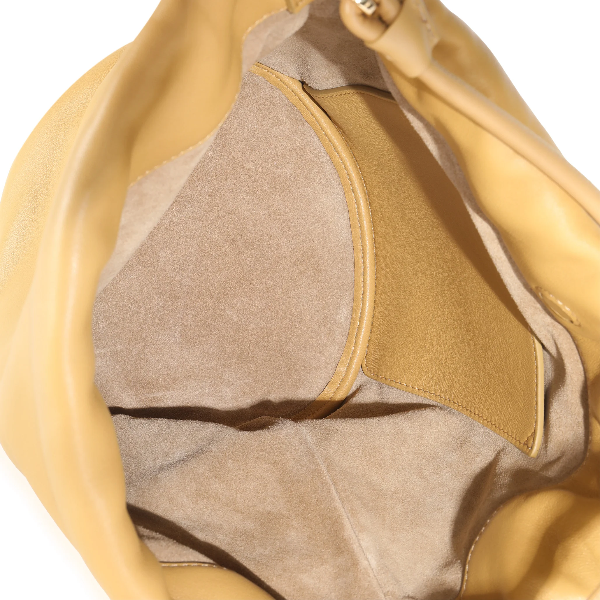 Sahara Mellow Nappa Lambskin Flamenco Chain Bucket Bag - Image 9